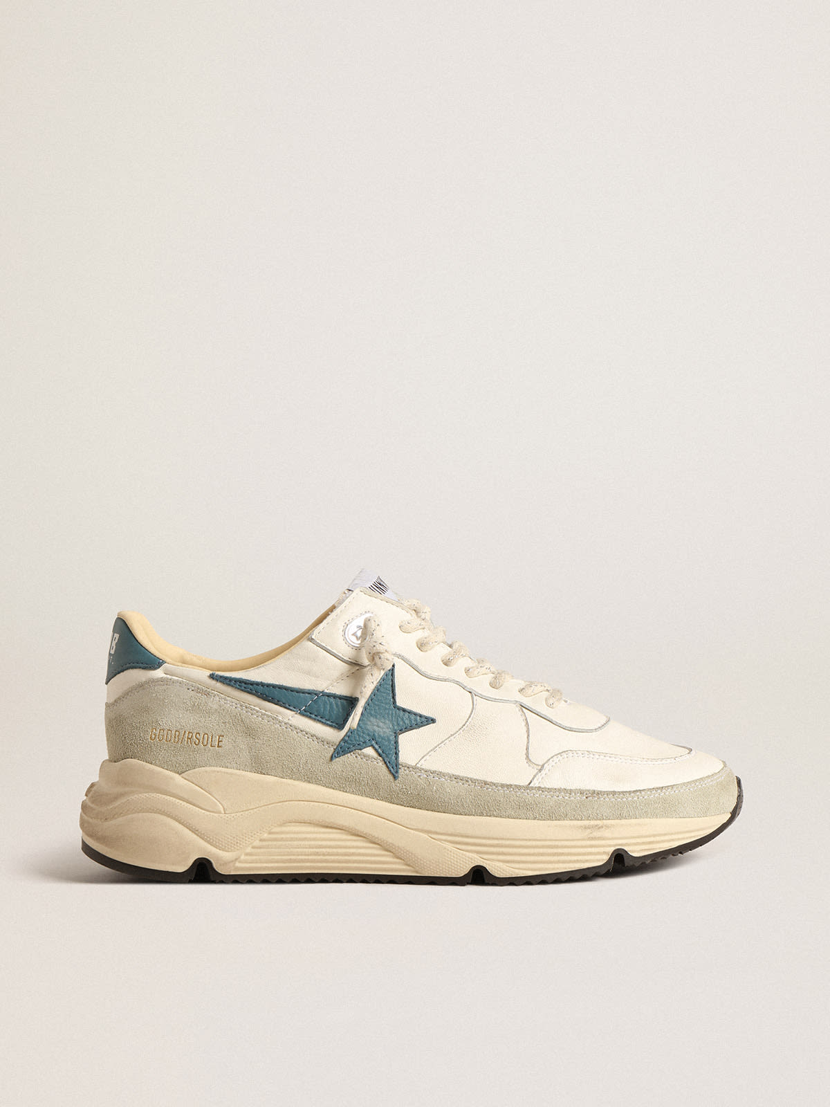 Golden Goose - Running Sole in nappa with blue leather star and suede insert in 