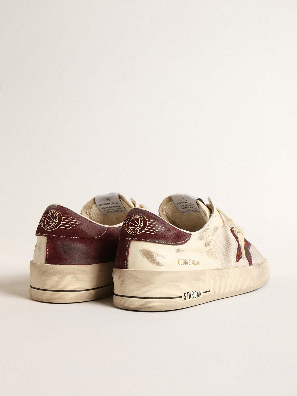 Golden Goose - Stardan in nappa and mesh with wine-red suede star and heel tab in 