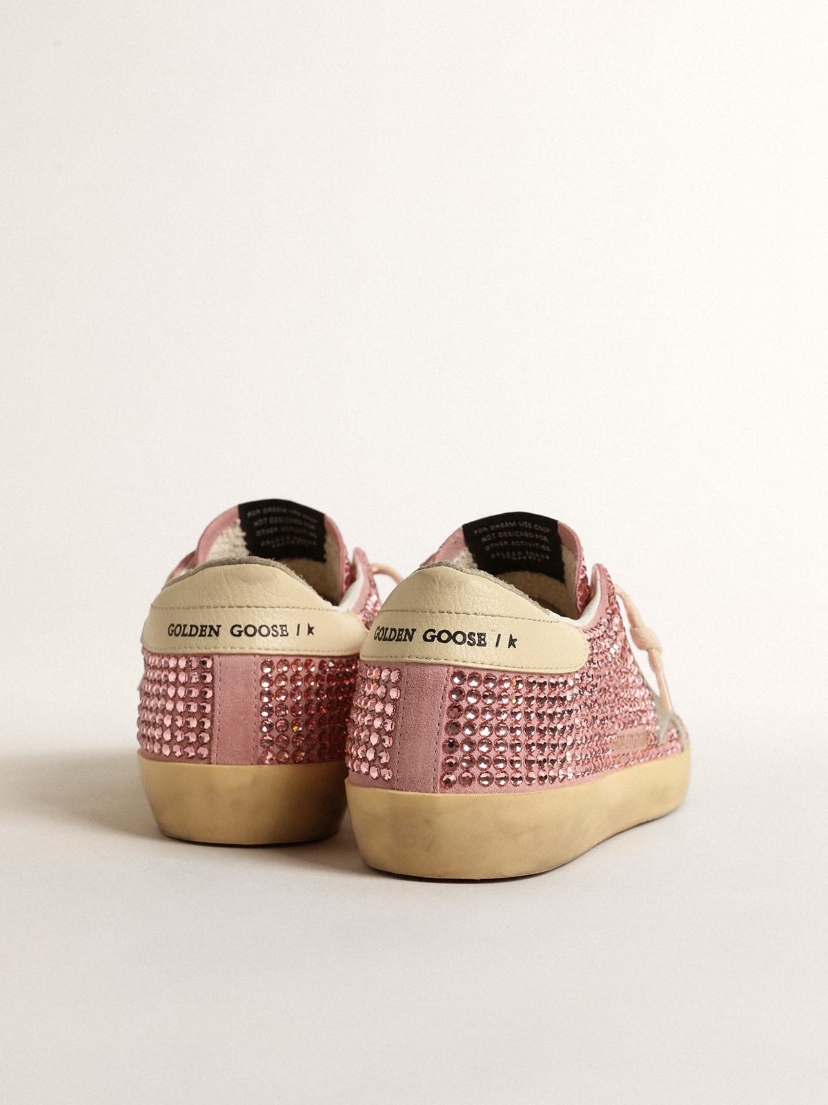 Golden Goose - Super-Star LTD with suede star and pink Swarovski crystals in 