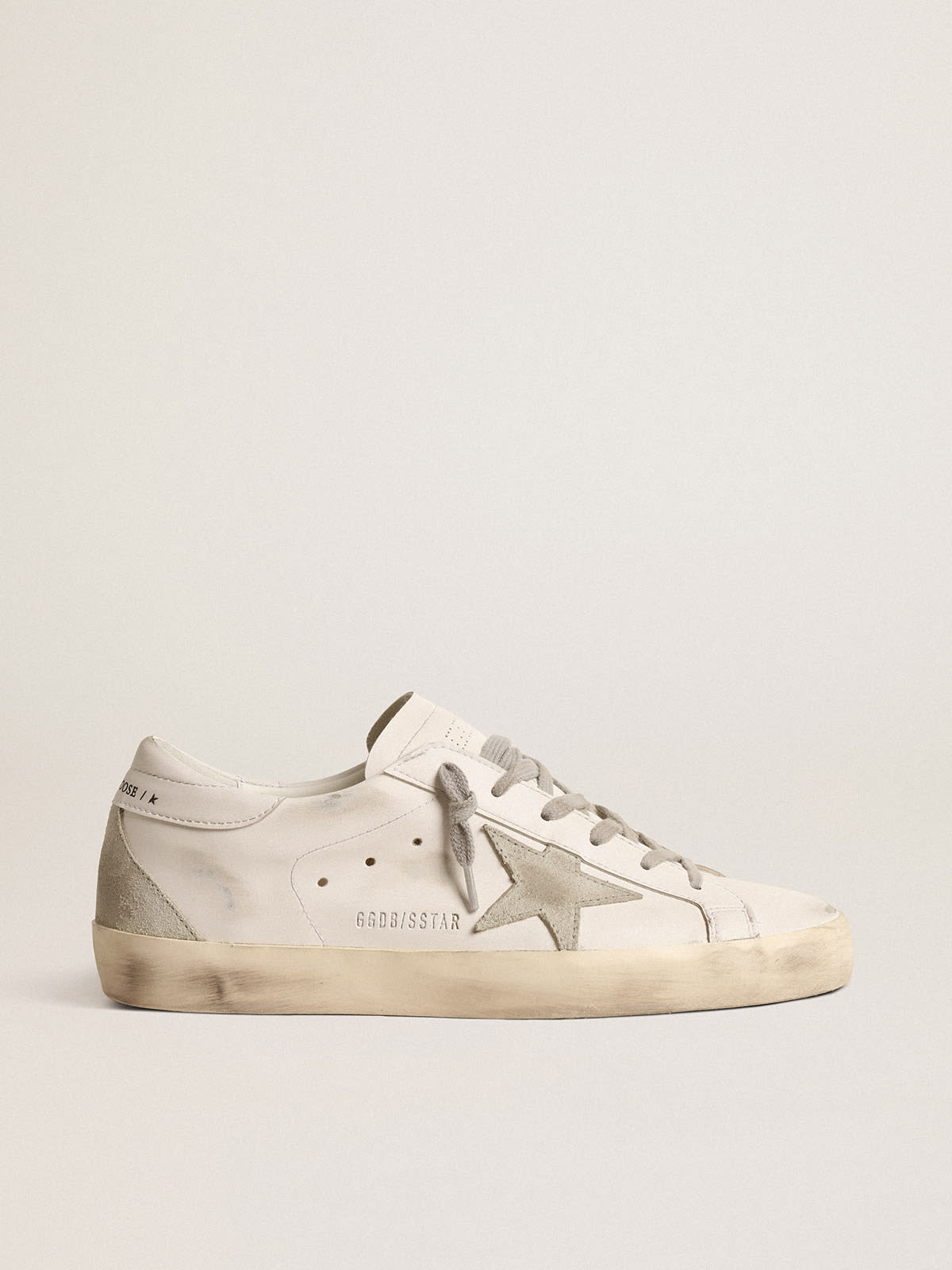 Golden Goose - Women’s bio-based Super-Star with ice-gray suede star in 