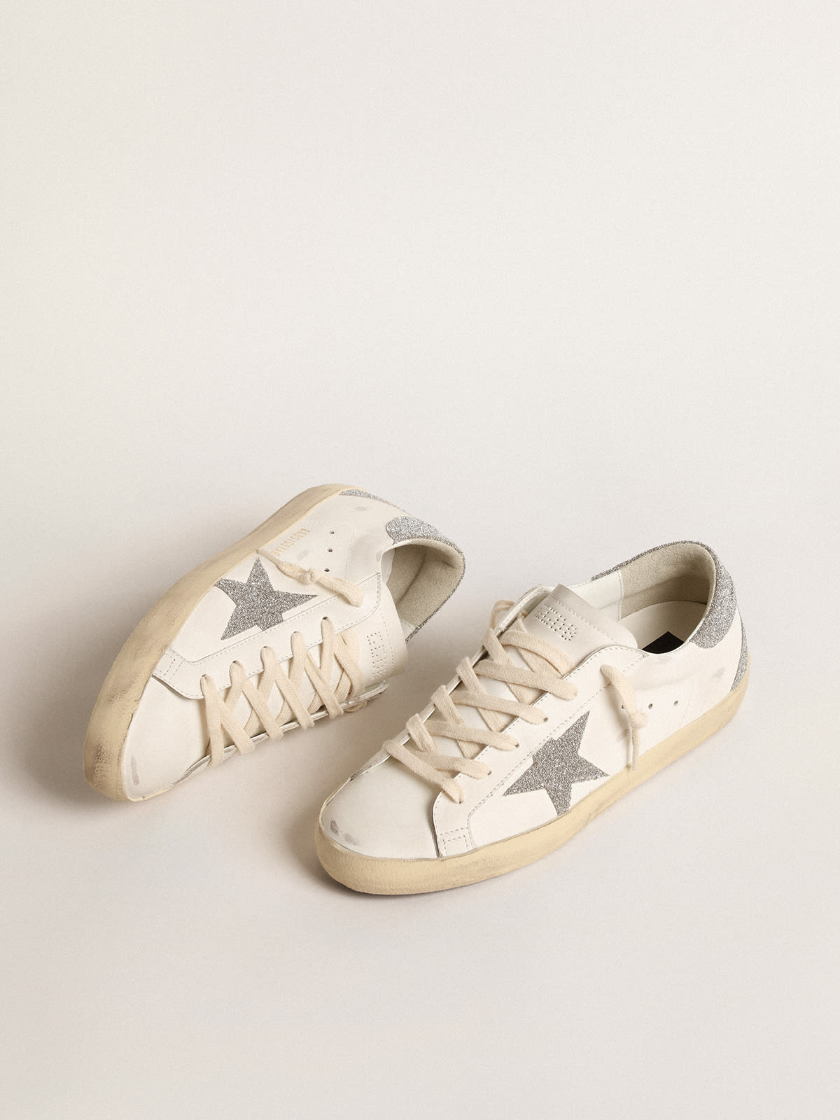 Golden Goose - Super-Star de Mujer con estrella y refuerzo del talón con cristales Swarovski plateados in 