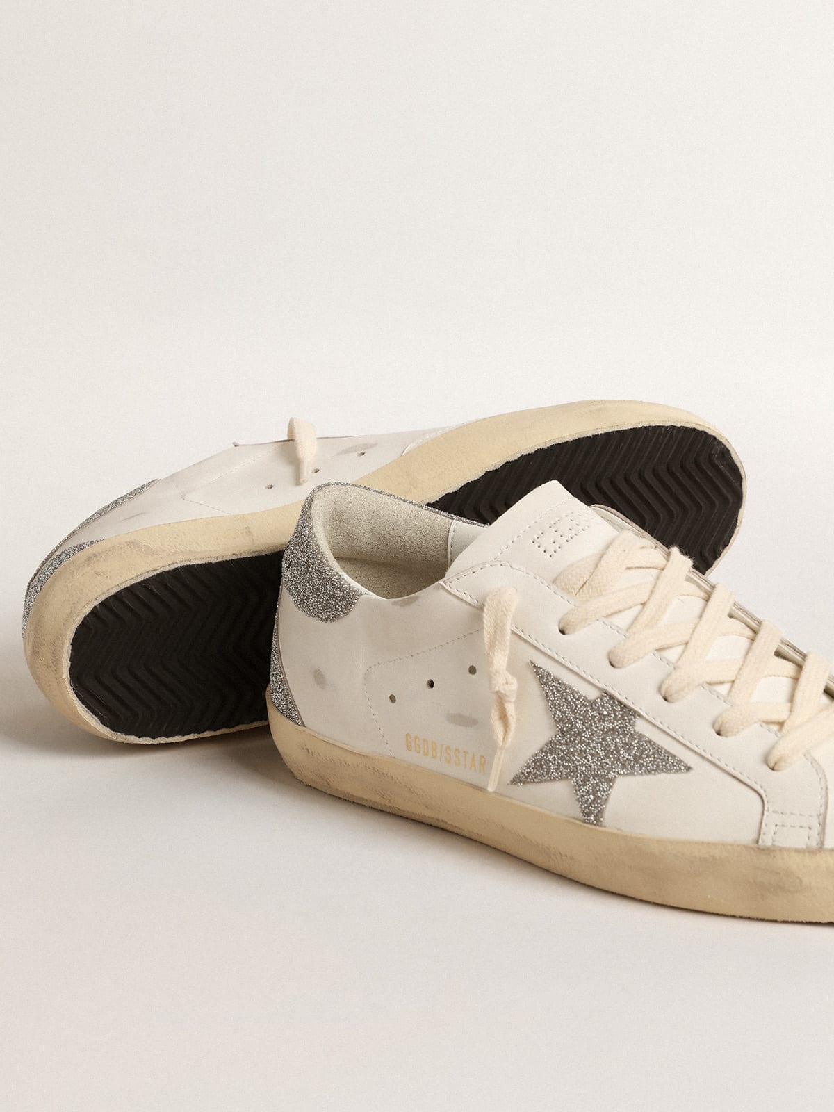 Golden Goose - Super-Star with a silver Swarovski crystal star and heel tab in 
