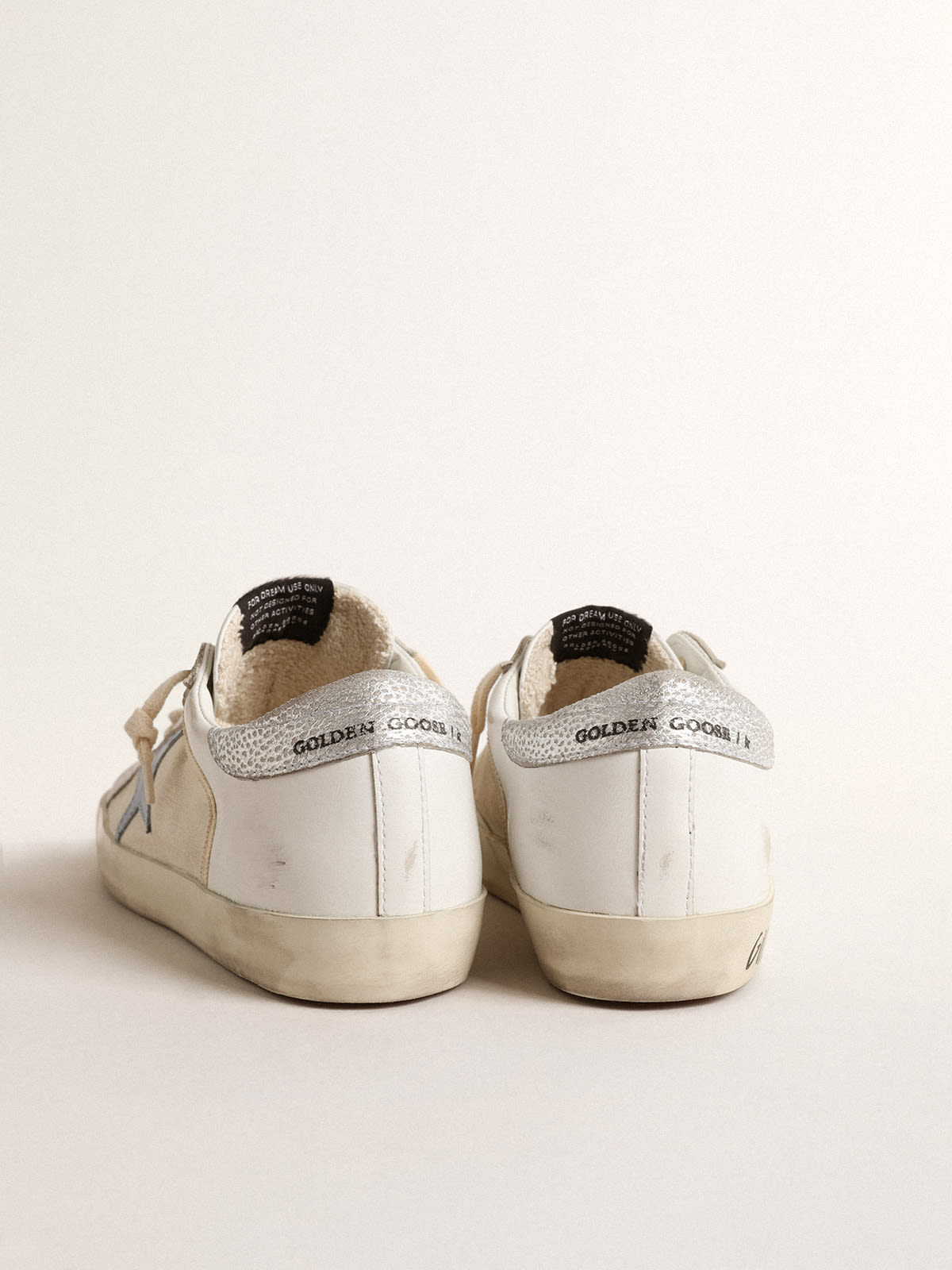 Golden Goose - Super-Star LTD with light blue star and silver leather heel tab in 