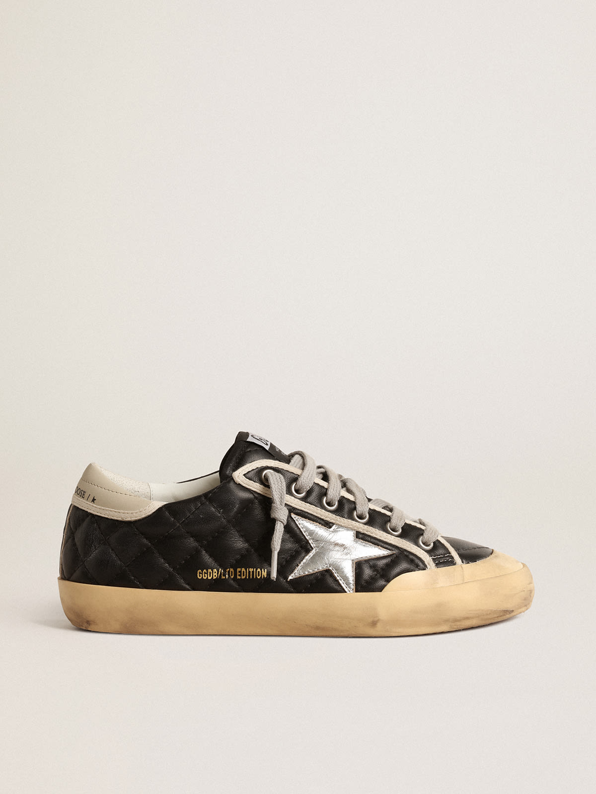 Golden Goose - Super-Star Penstar in black matelassé nappa with silver star in 