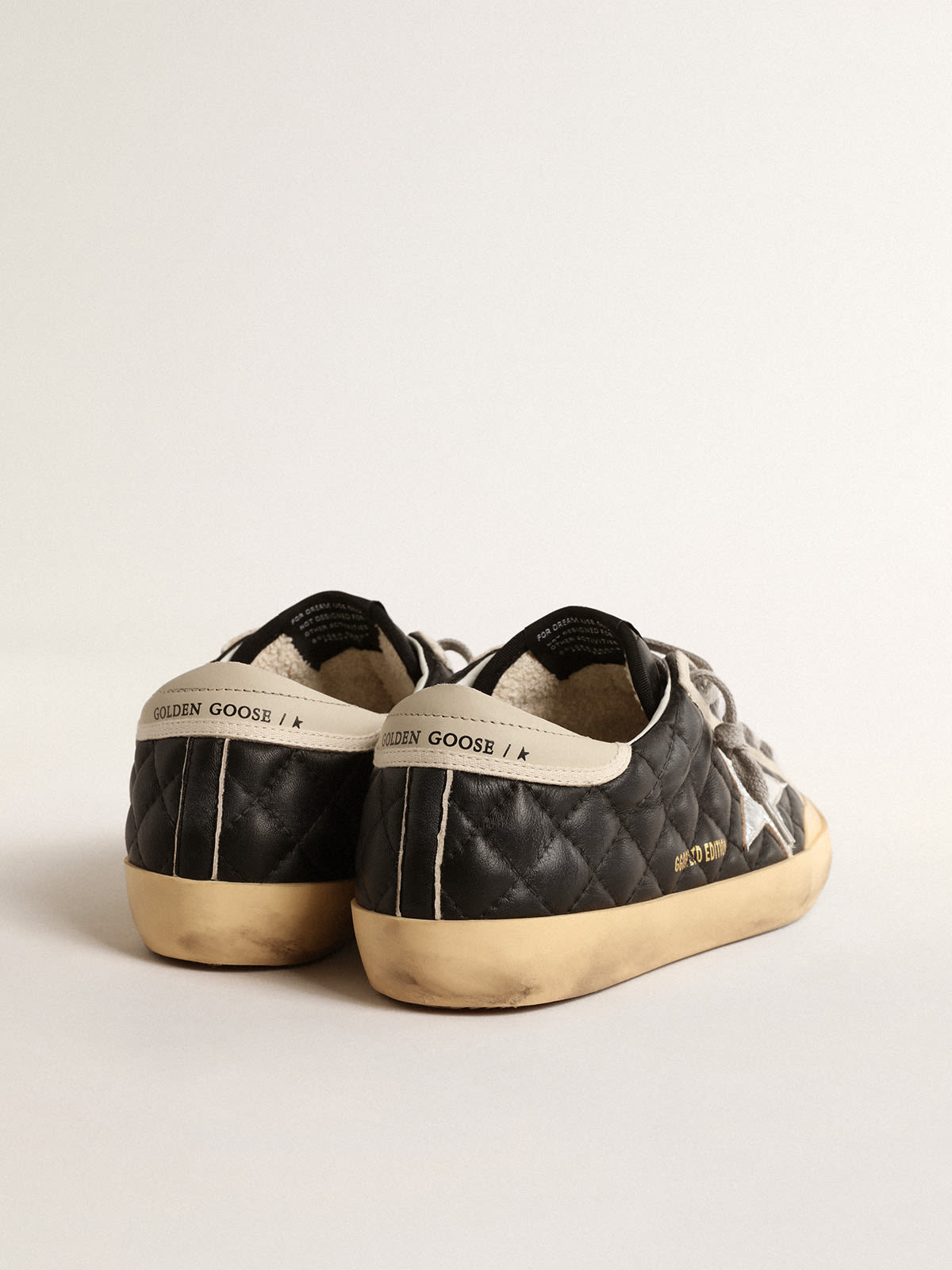 Golden Goose - Super-Star Penstar in black matelassé nappa with silver star in 