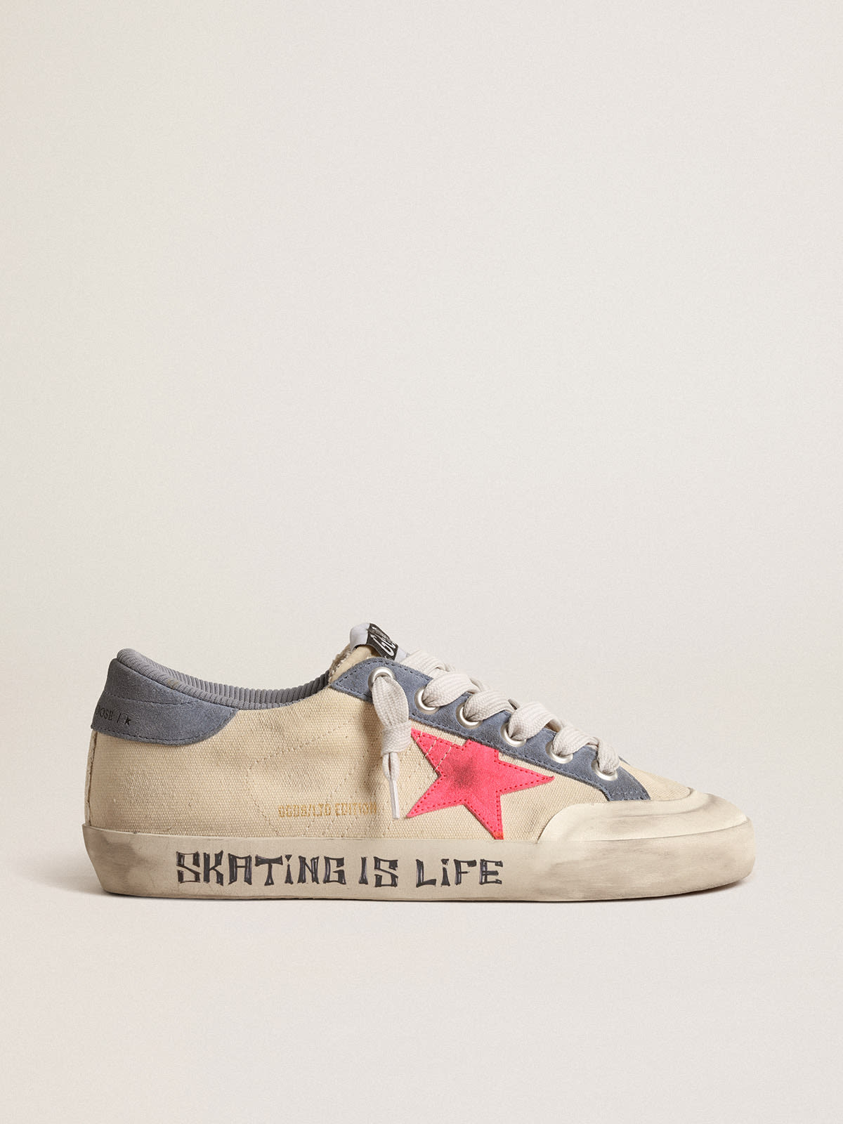 Golden Goose - Super-Star Penstar LTD in canvas with lobster-colored suede star in 