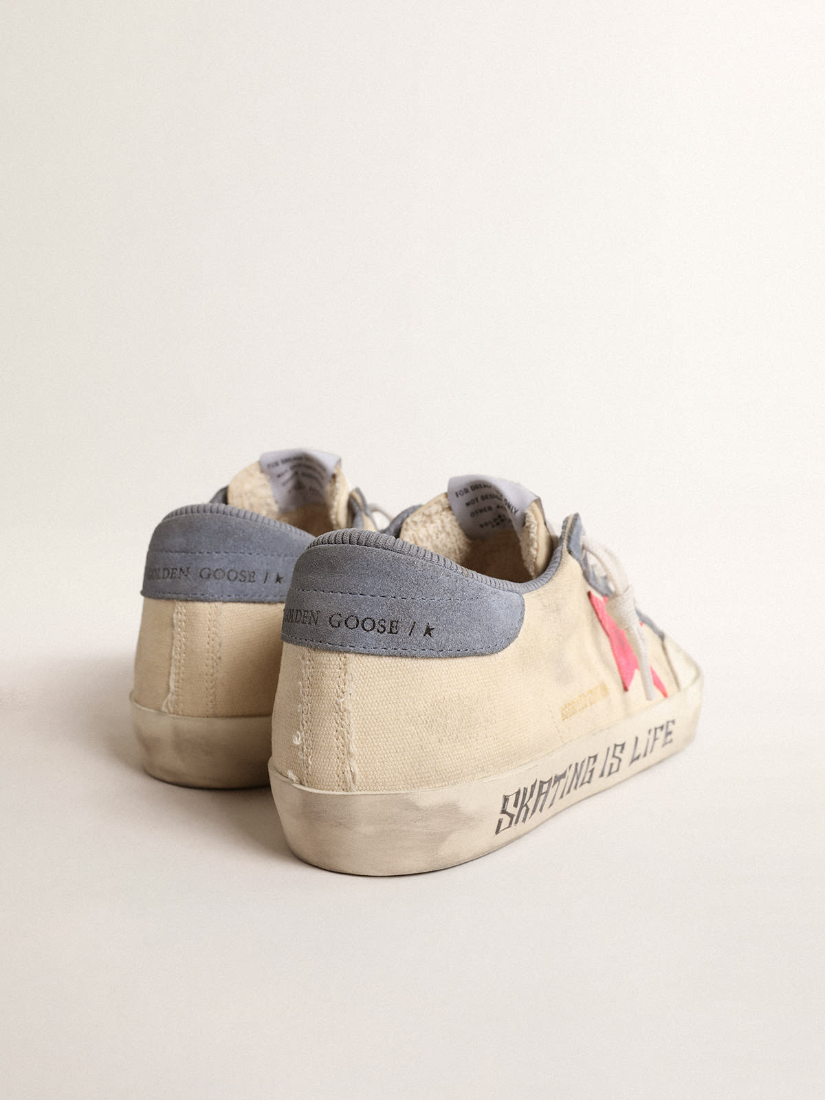 Golden Goose - Super-Star Penstar LTD in canvas with lobster-colored suede star in 