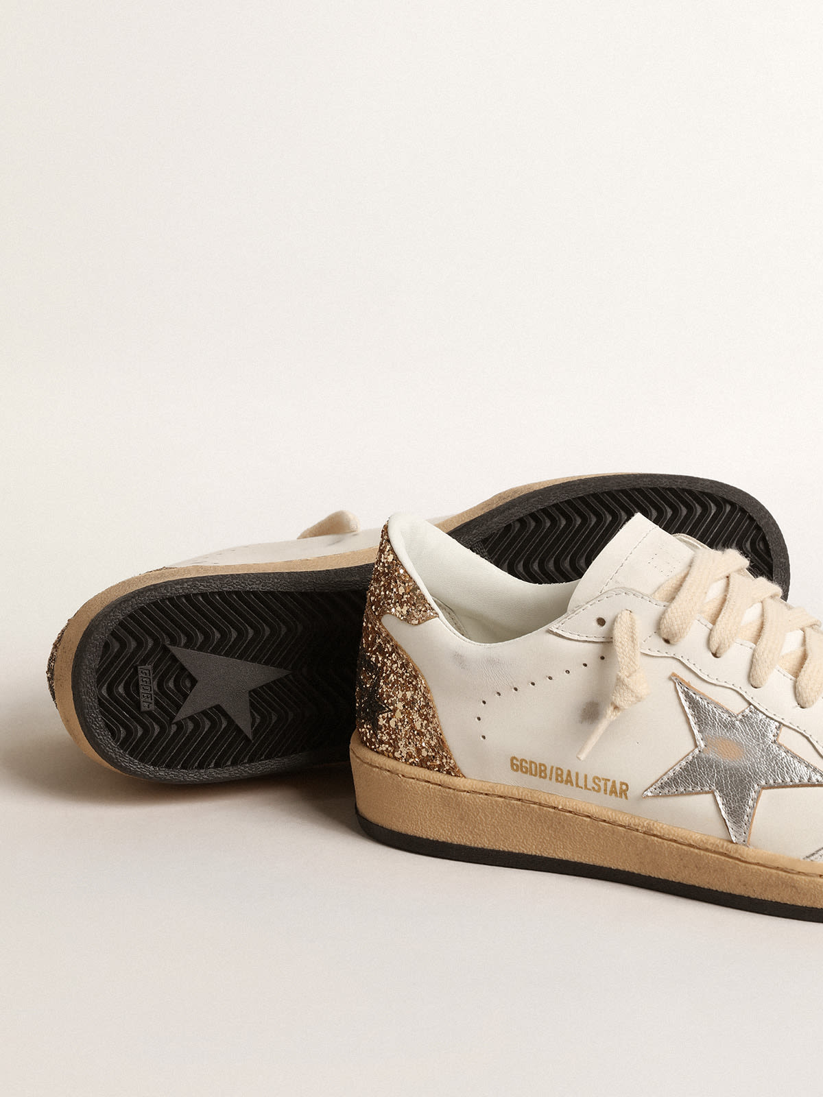 Golden Goose - Ball Star with metallic leather star and glitter heel tab in 