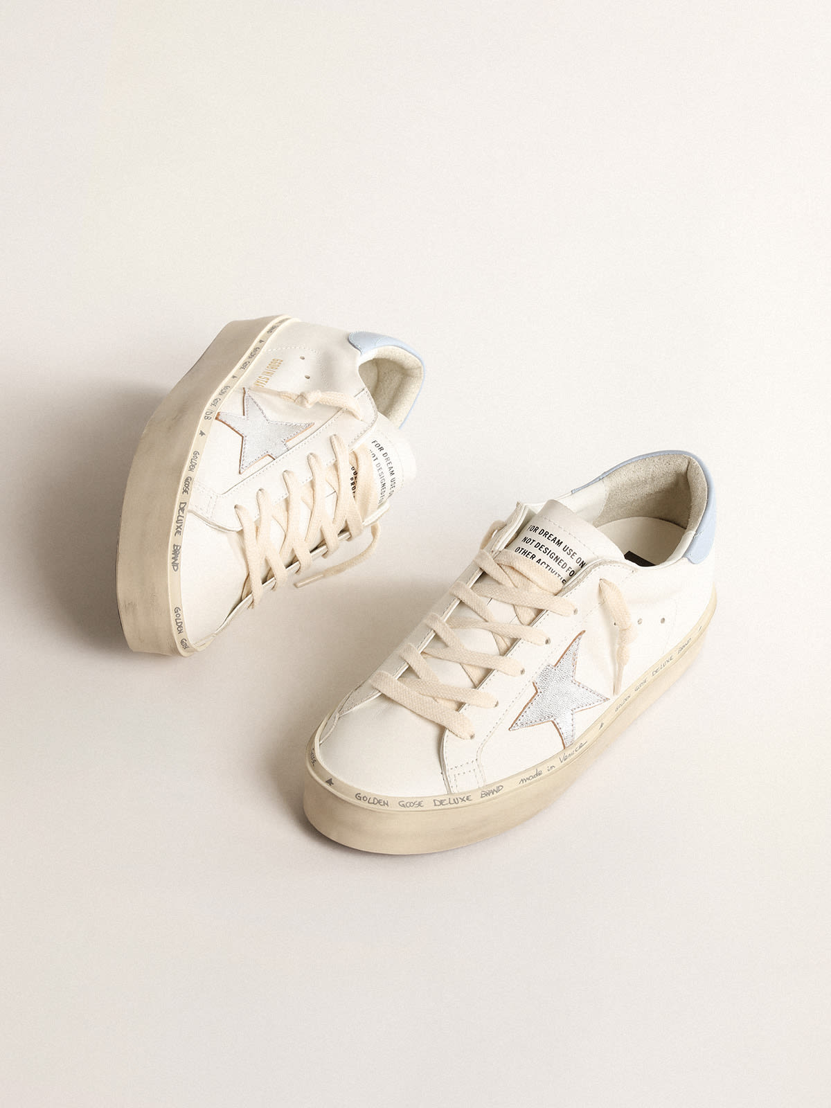 Hi Star with metallic leather star and powder-blue heel tab | Golden Goose