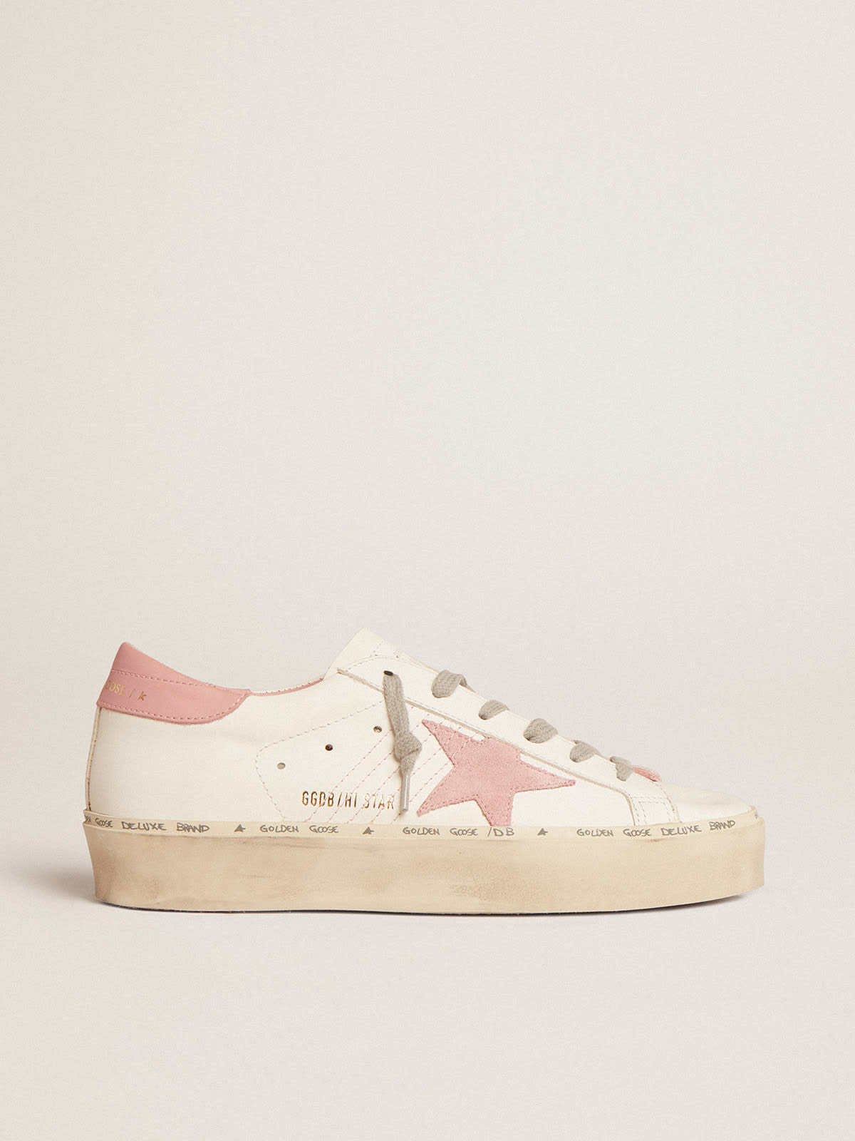 White Hi-Star Sneakers With Glittery Star And Pink Laces, 46% OFF