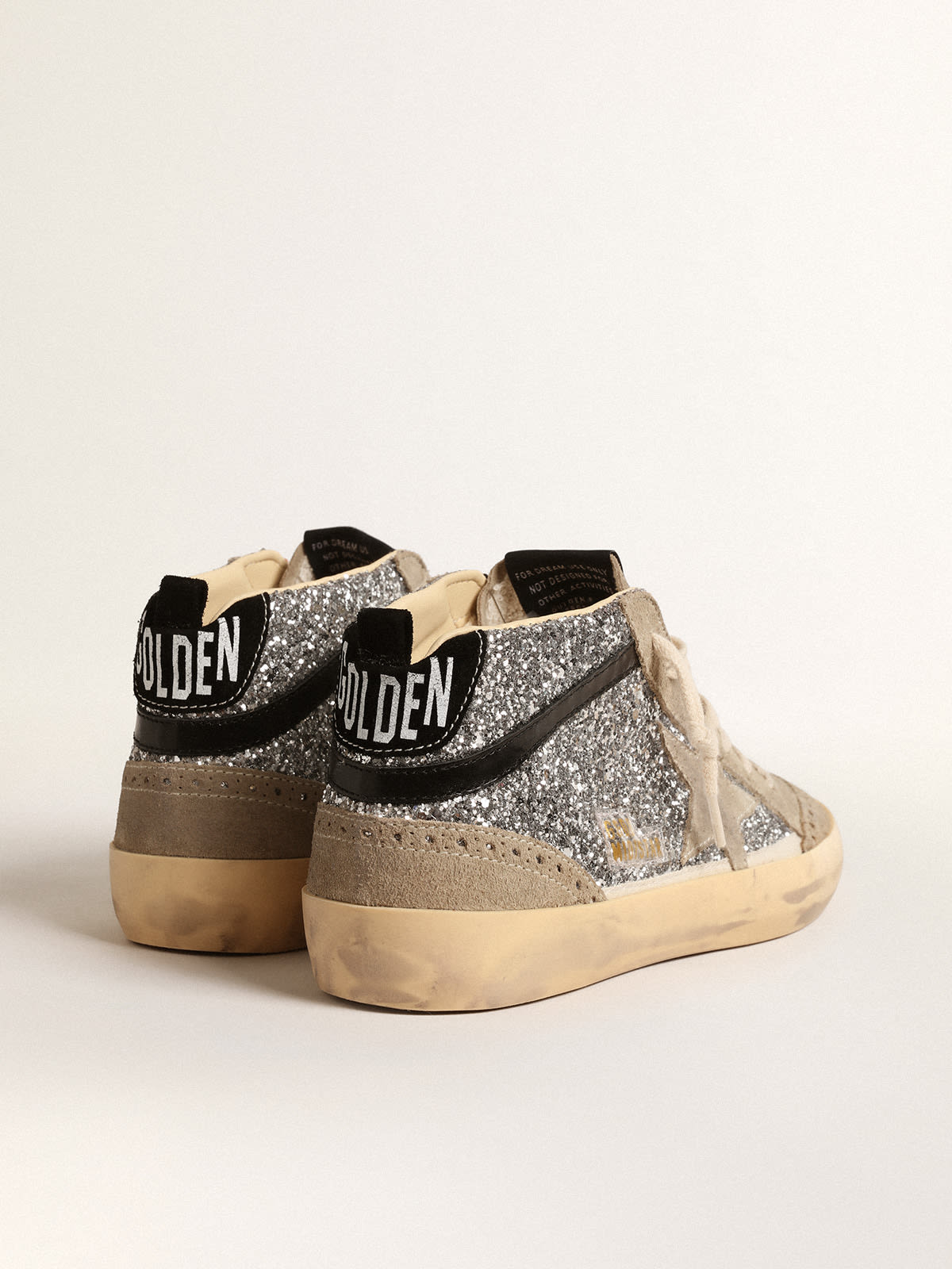 Golden goose mid star cheap silver glitter