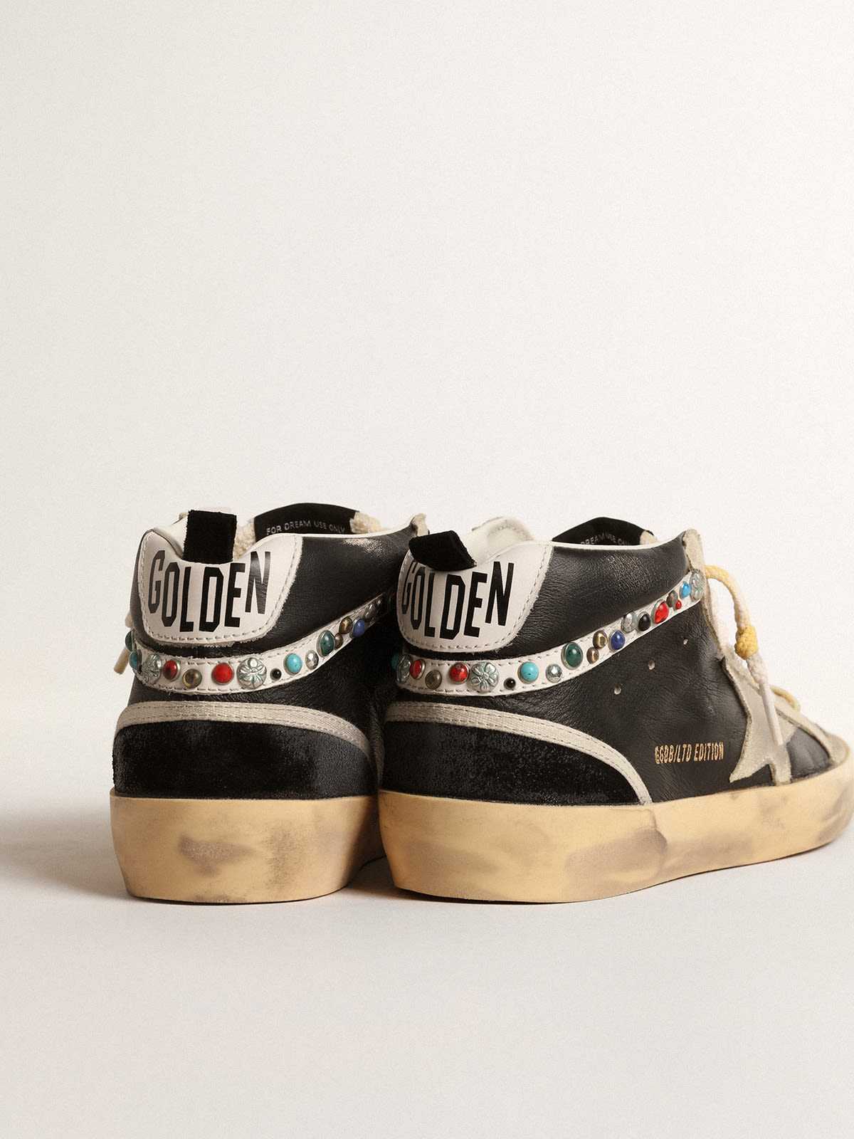 Golden Goose - Mid Star LTD in nappa leather with suede star and studded flash in 