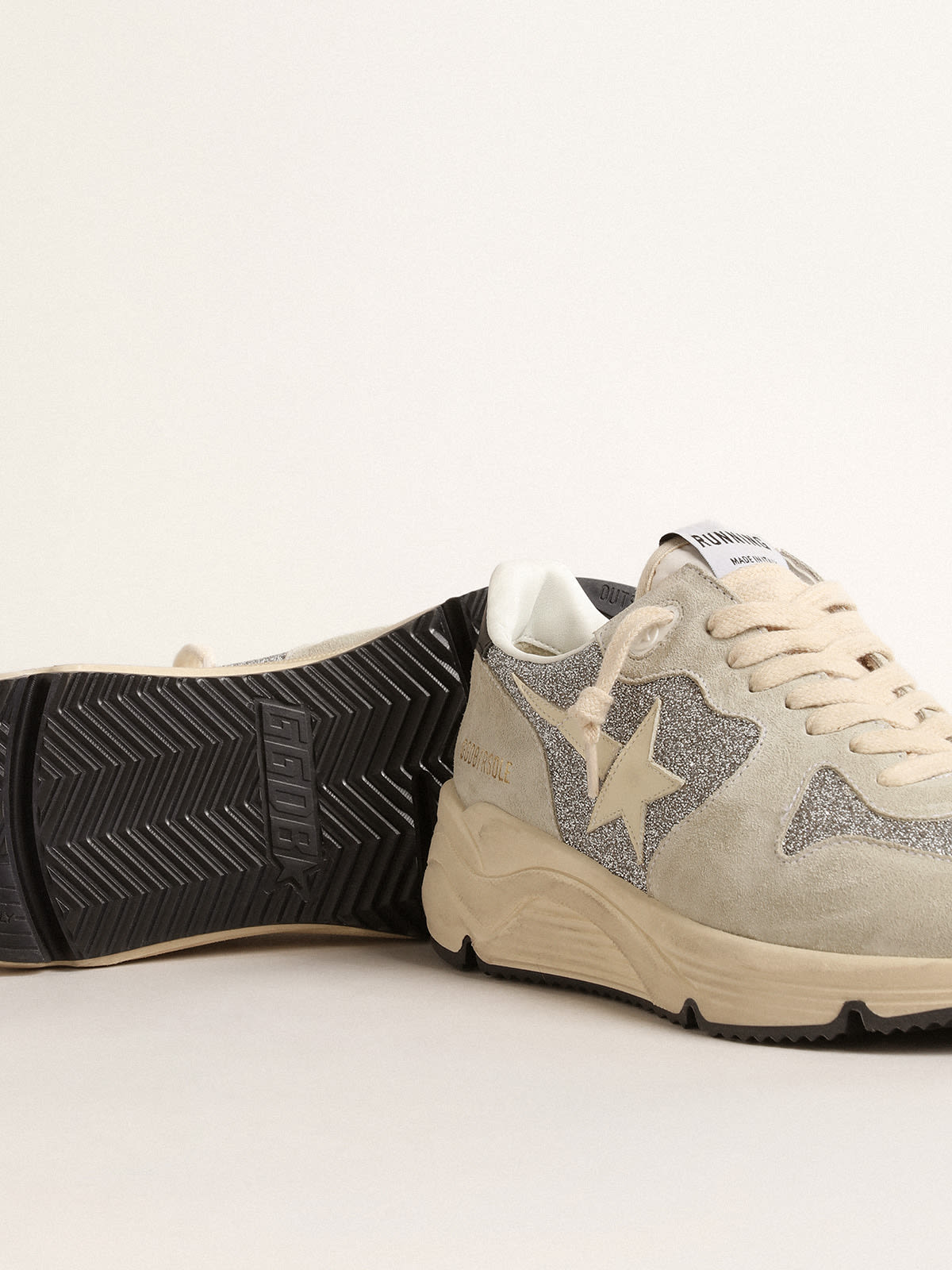 Golden Goose - Running Sole mit Swarovski-Kristallen und elfenbeinfarbenem Stern in 