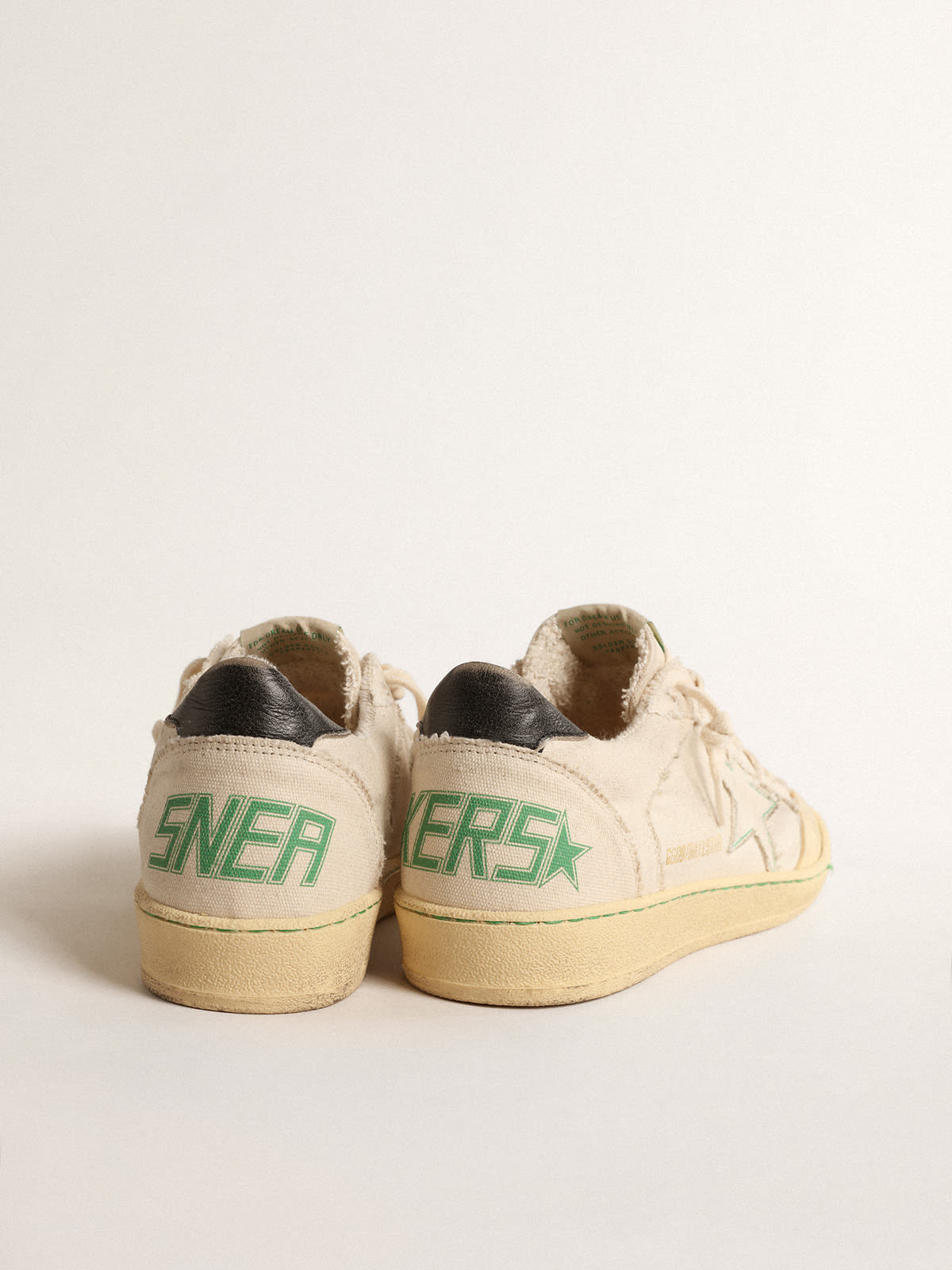 Ball Star with vanilla canvas star and leather heel tab | Golden Goose