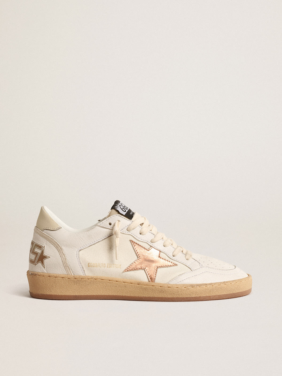 Golden Goose - Ball Star in canvas and nappa with bronze metallic leather star in 