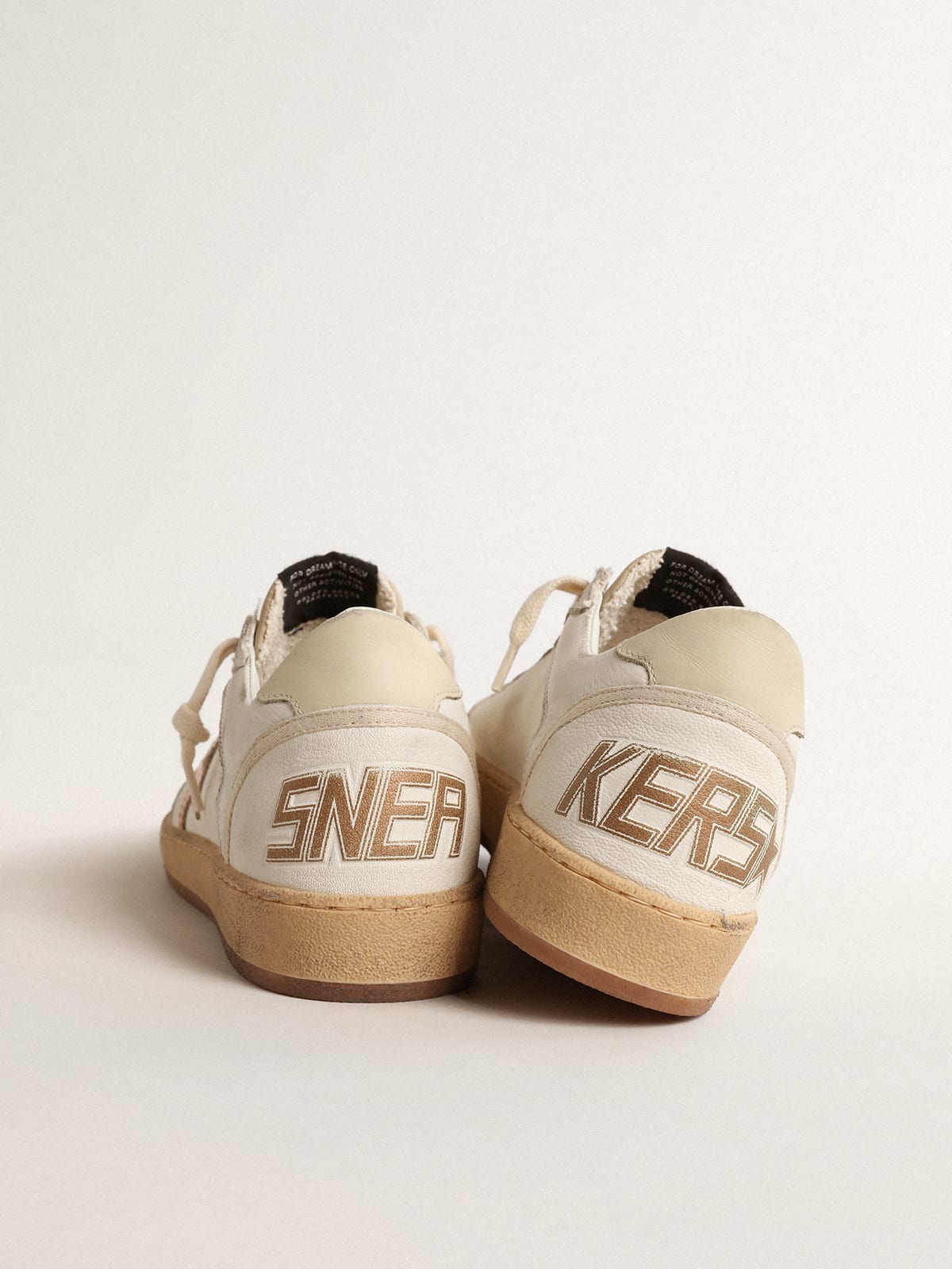 Golden Goose - Ball Star in canvas and nappa with bronze metallic leather star in 