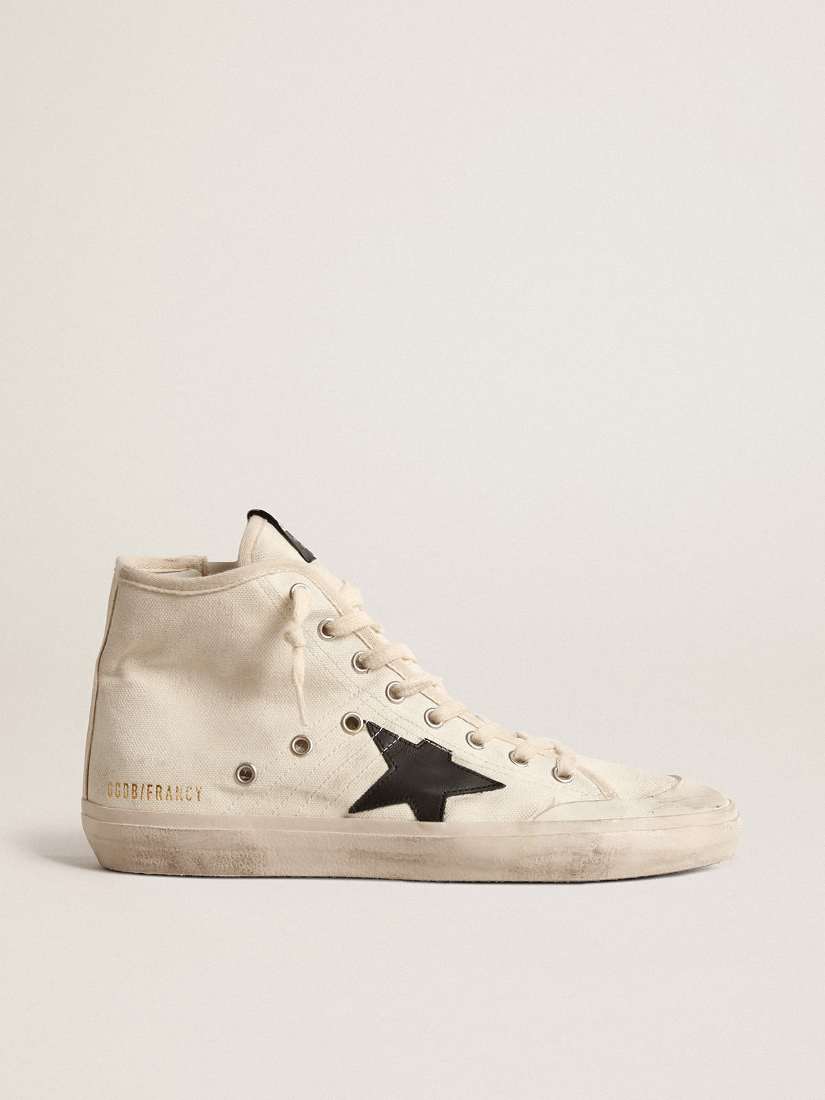Golden Goose - Francy Penstar in canvas with black star and red stitching  in 