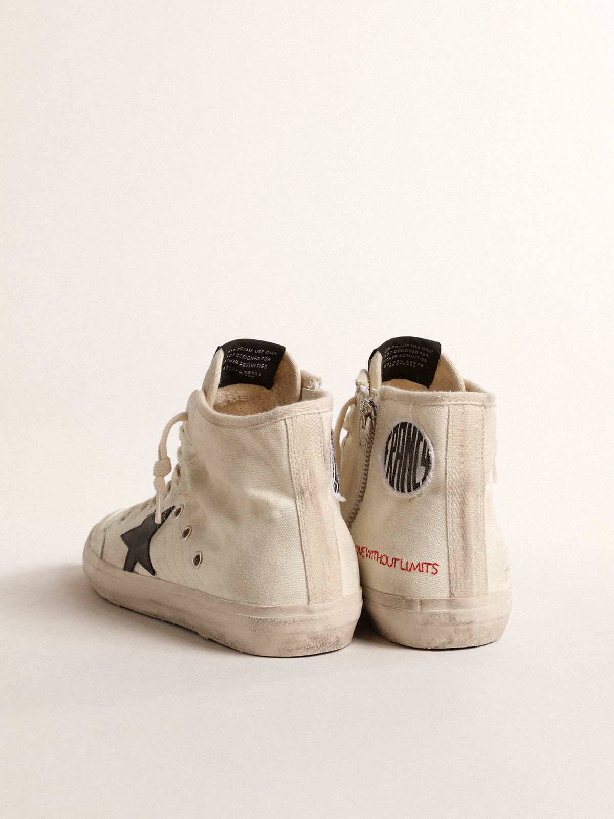 Golden Goose - Francy Penstar in canvas with black star and red stitching  in 