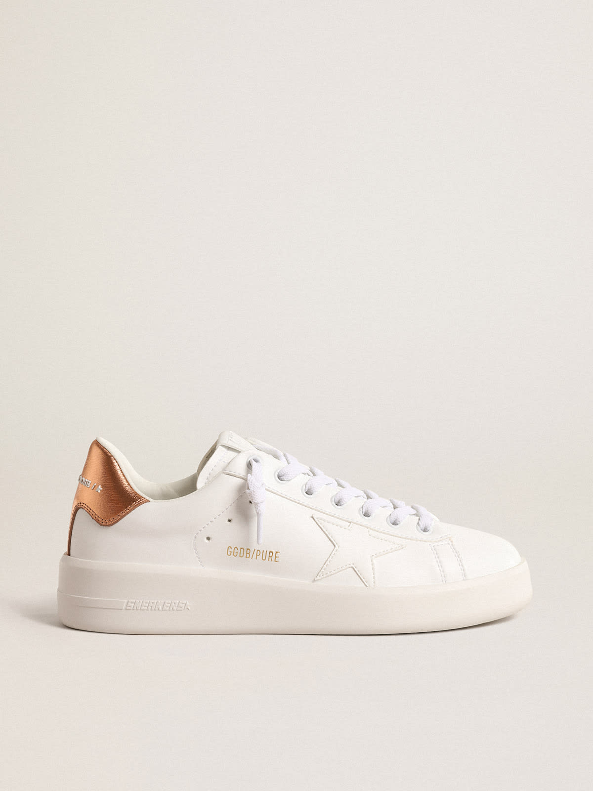 Golden Goose - Bio-based Purestar with bronze metallic leather heel tab in 