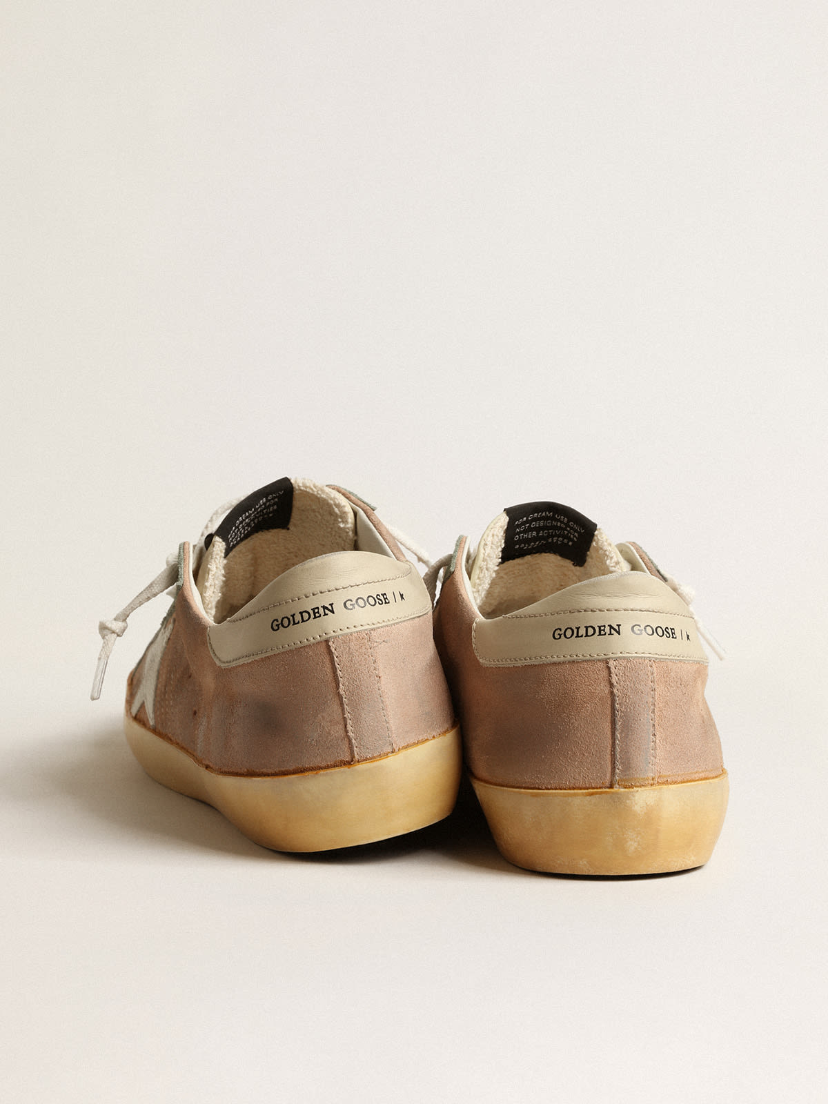 Golden Goose - Super-Star in brown and green suede with white nappa leather star in 