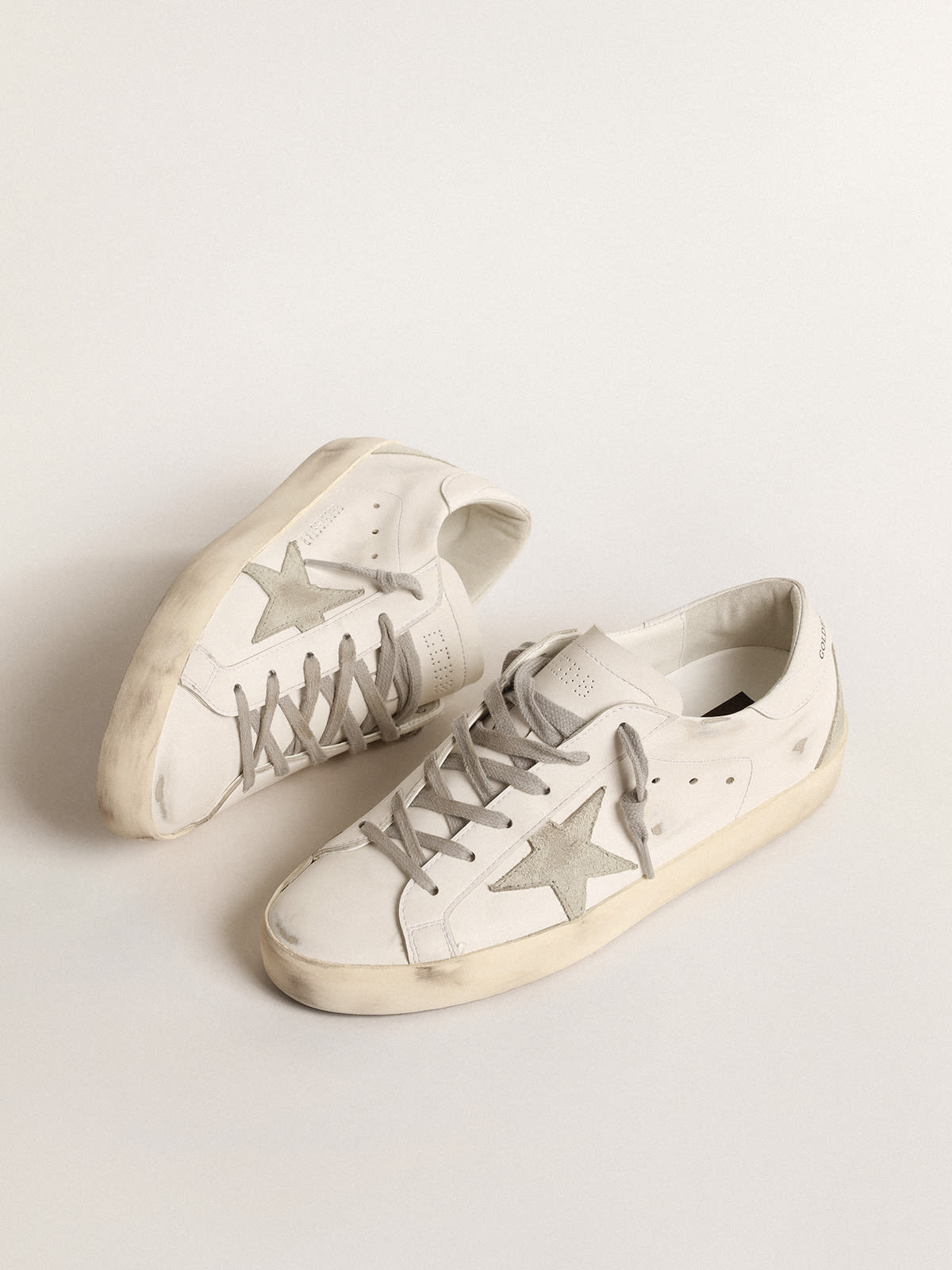 Golden Goose - Men’s bio-based Super-Star with ice-gray suede star in 