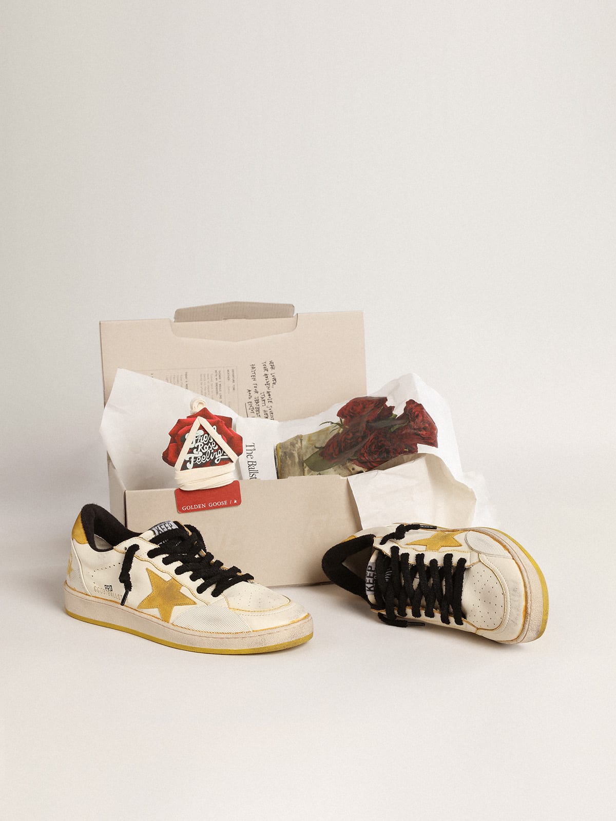 Golden Goose - Men’s Ball Star Pro in cream nappa with rubber inserts in 