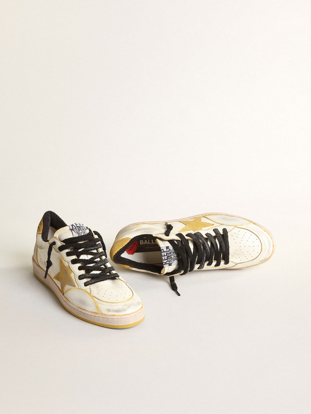 Golden Goose - Women’s Ball Star Pro in cream nappa with rubber inserts in 