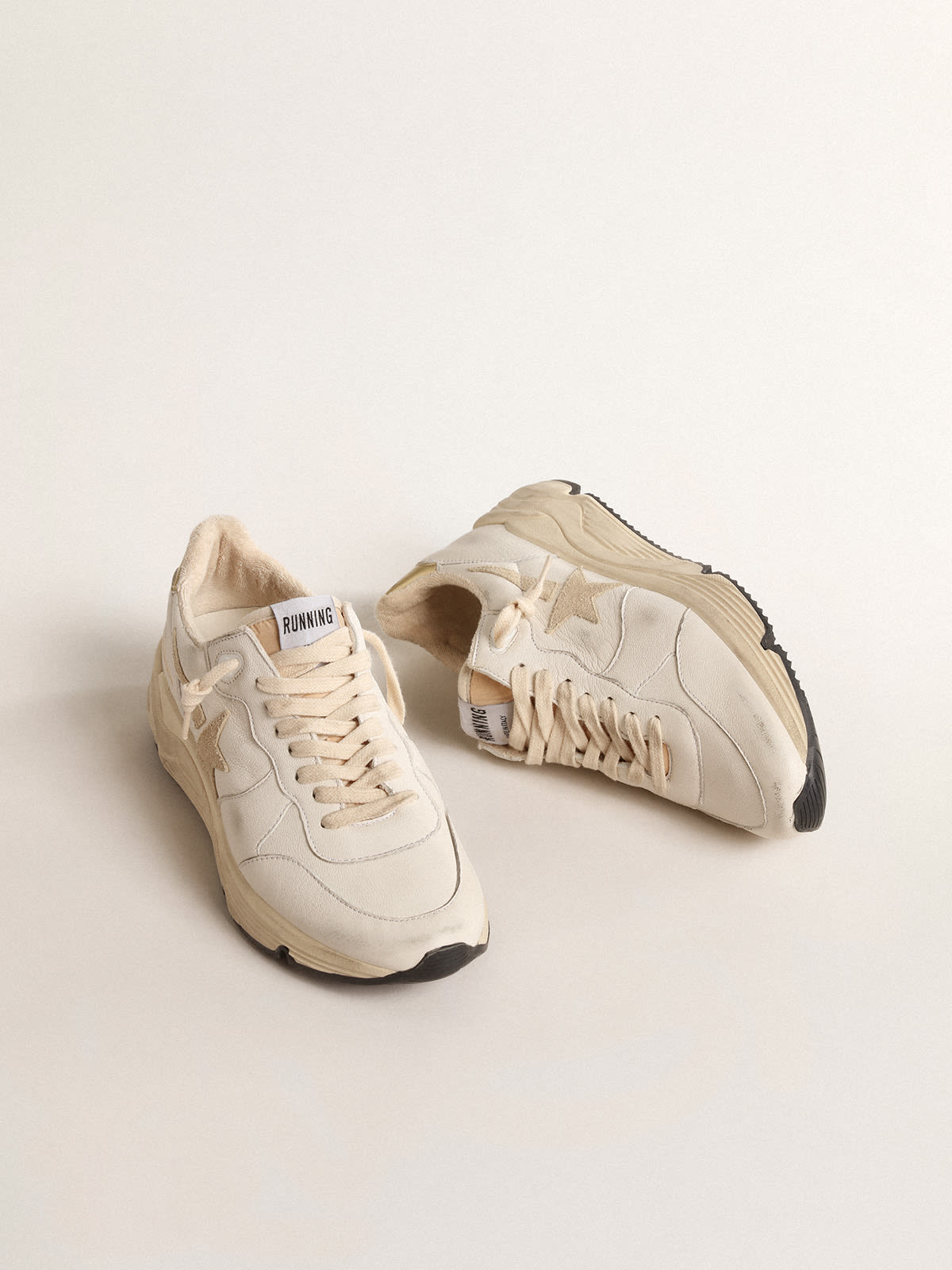 Golden Goose - Running Sole LTD in nappa with suede star and gold heel tab in 