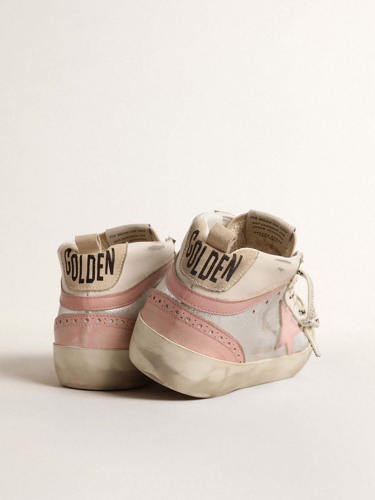 Golden goose pink mid hot sale star