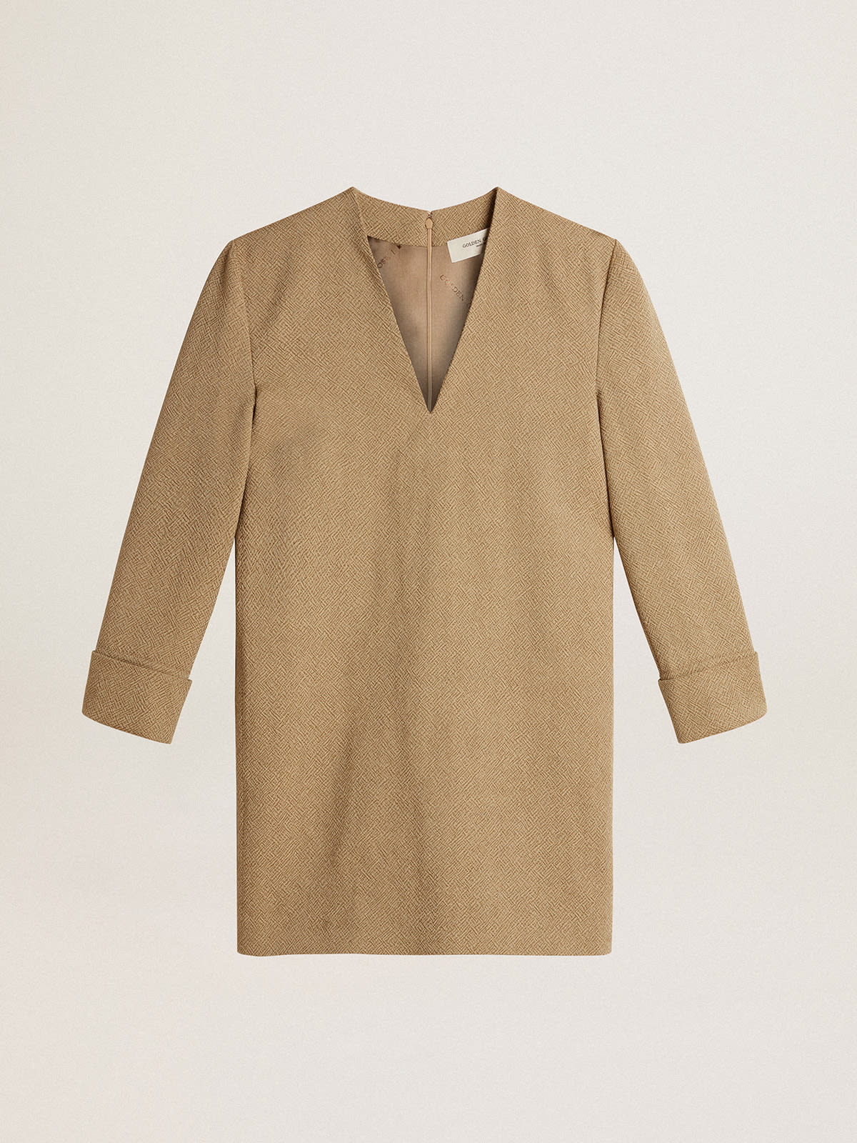 Golden Goose - Vestito corto in lana di color faggio chiaro  in 