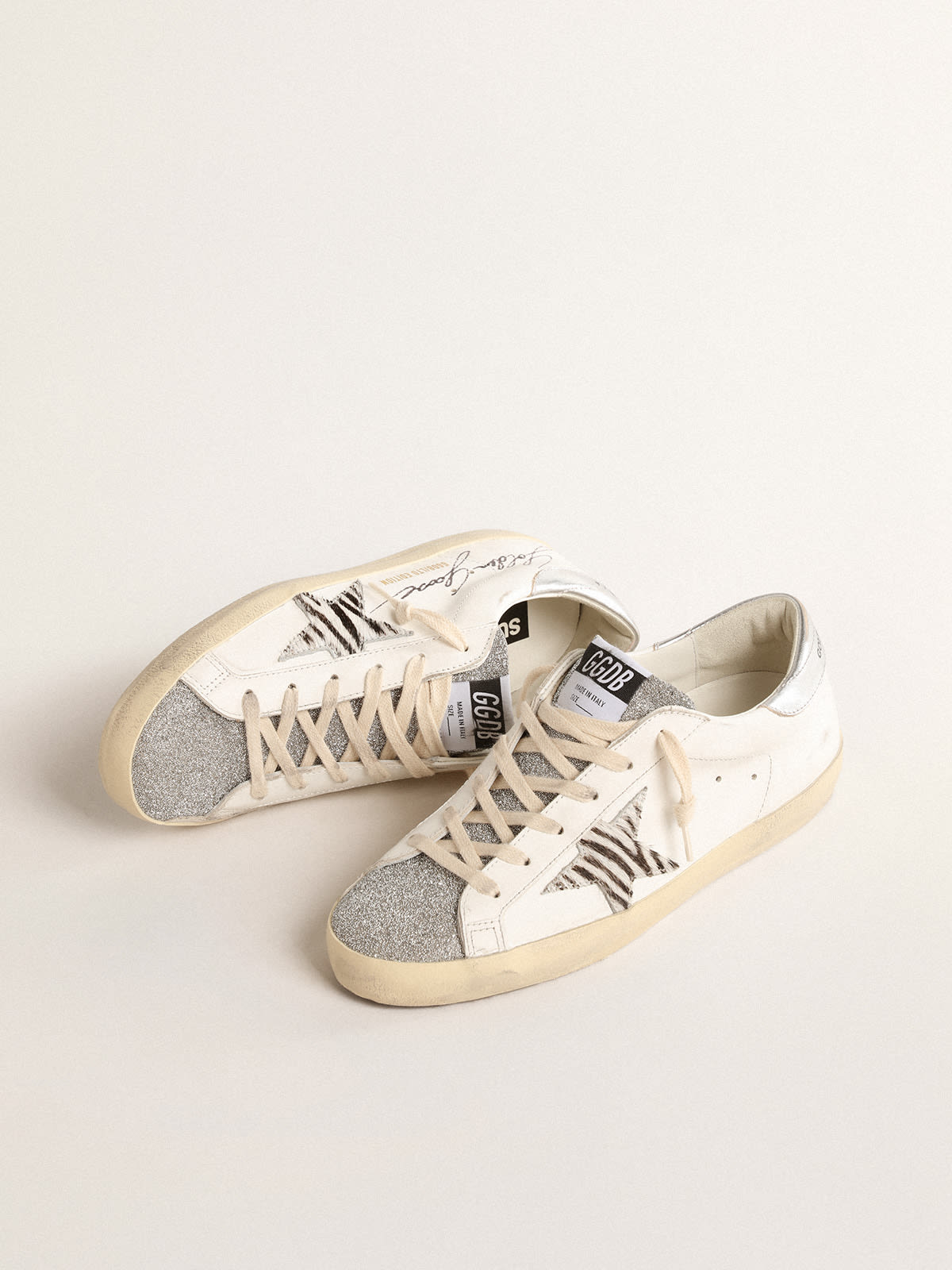 Super-Star LTD with silver Swarovski crystal tongue | Golden Goose