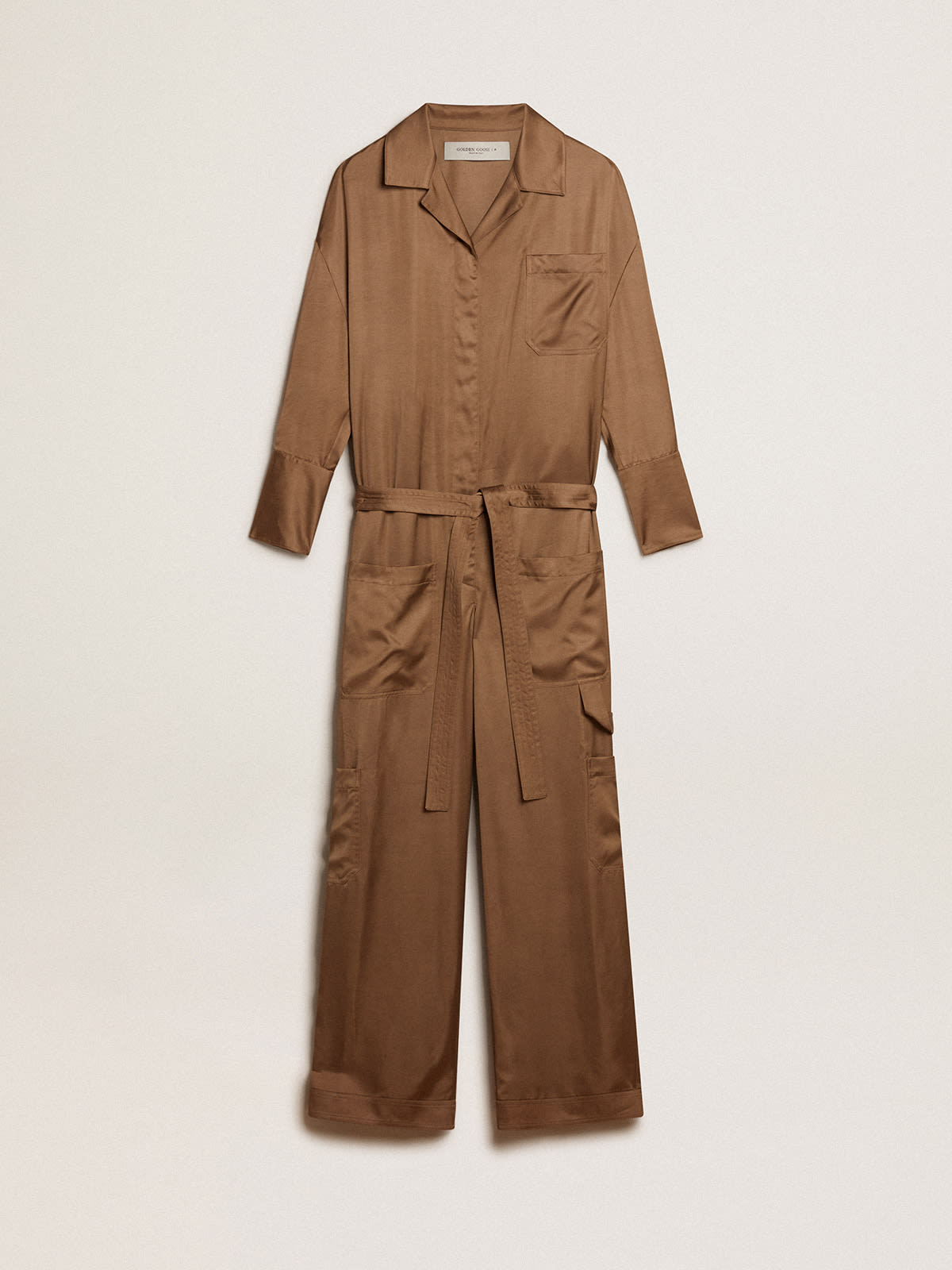 Beige Utility Jumpsuit