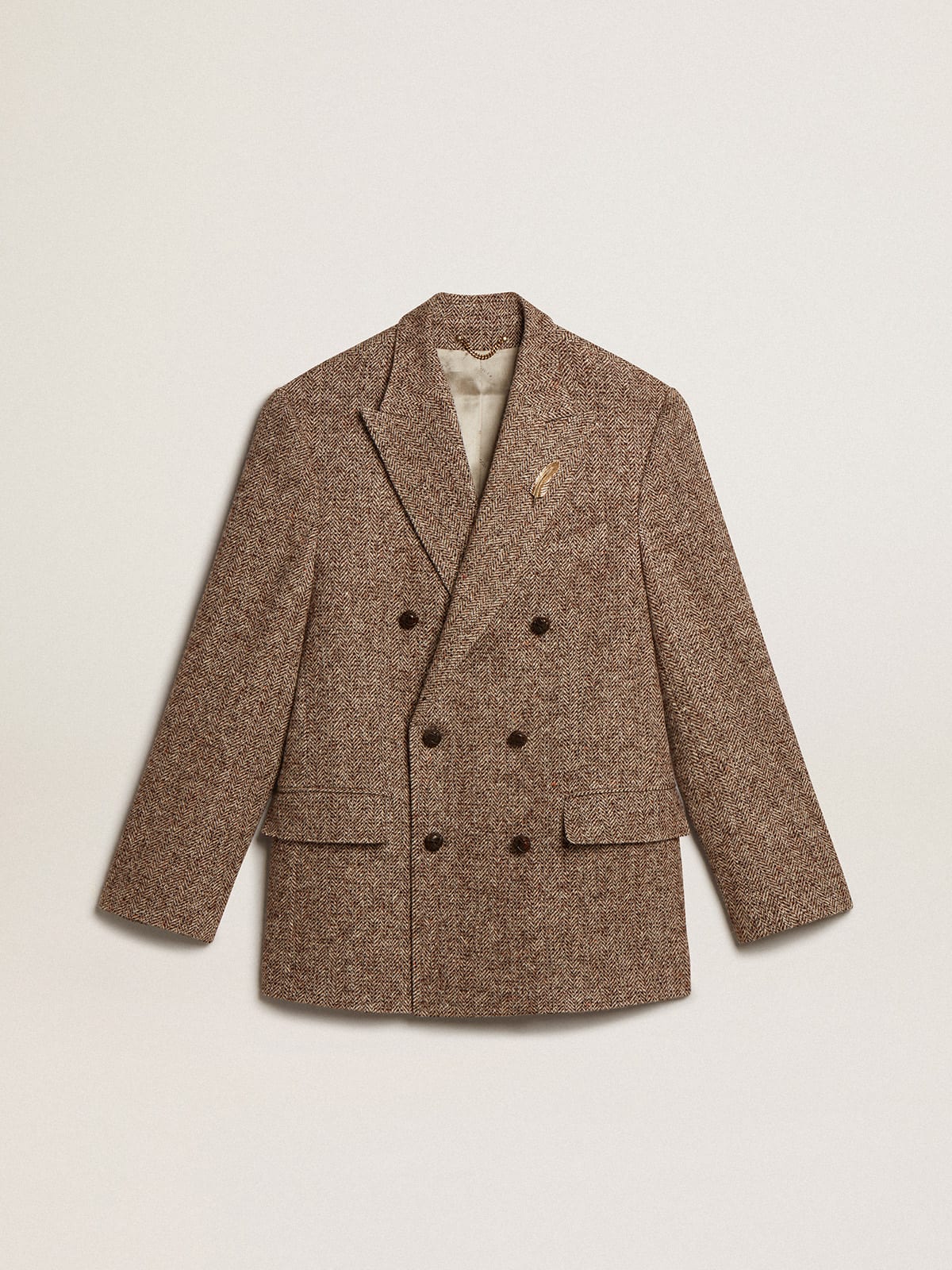 Brown tweed double breasted Jacket