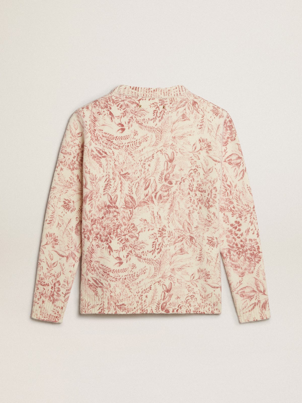 Golden Goose - Women’s round-neck sweater in wool with all-over toile de jouy pattern in 
