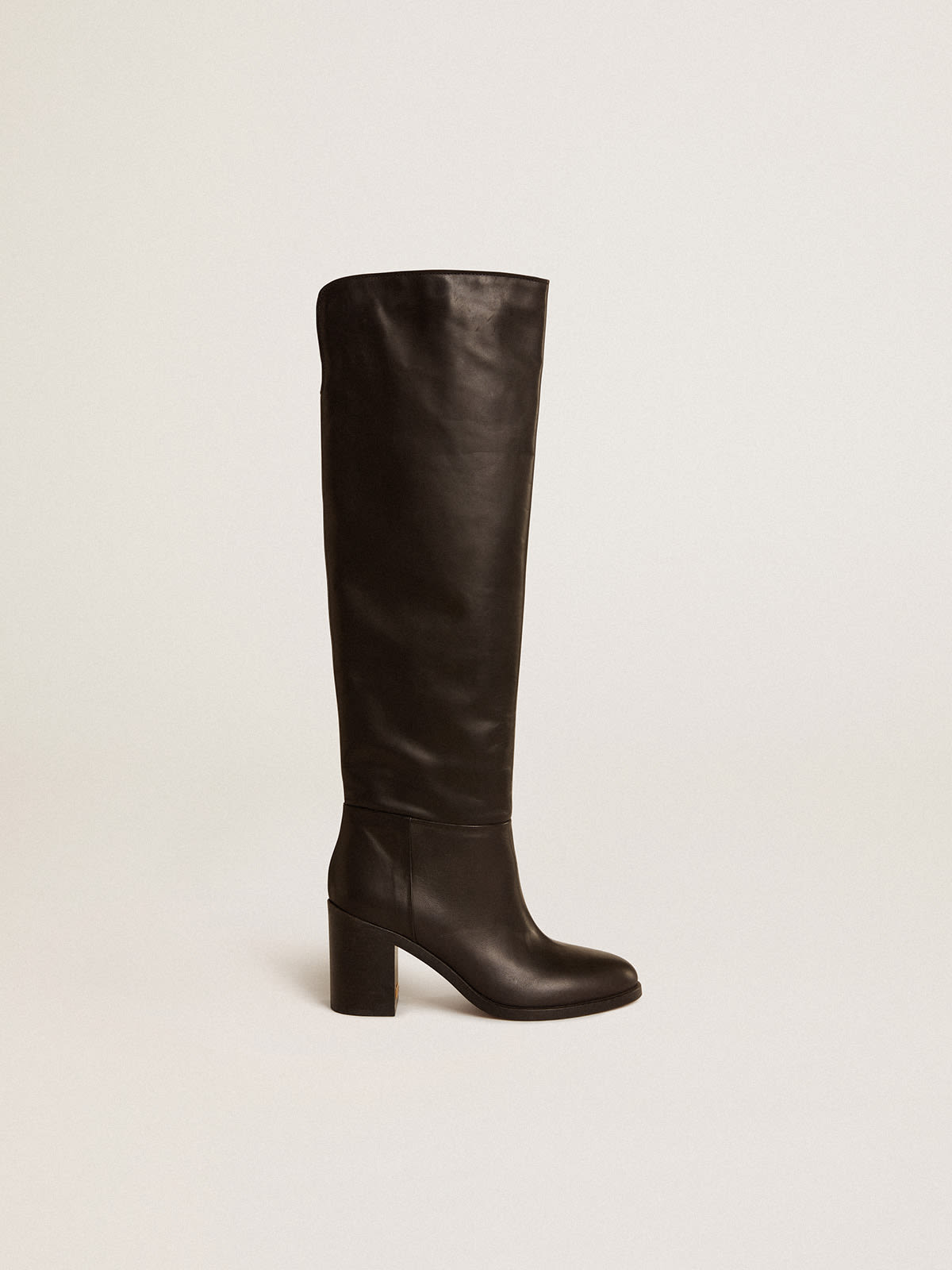 Vivienne knee-high boots in black leather | Golden Goose