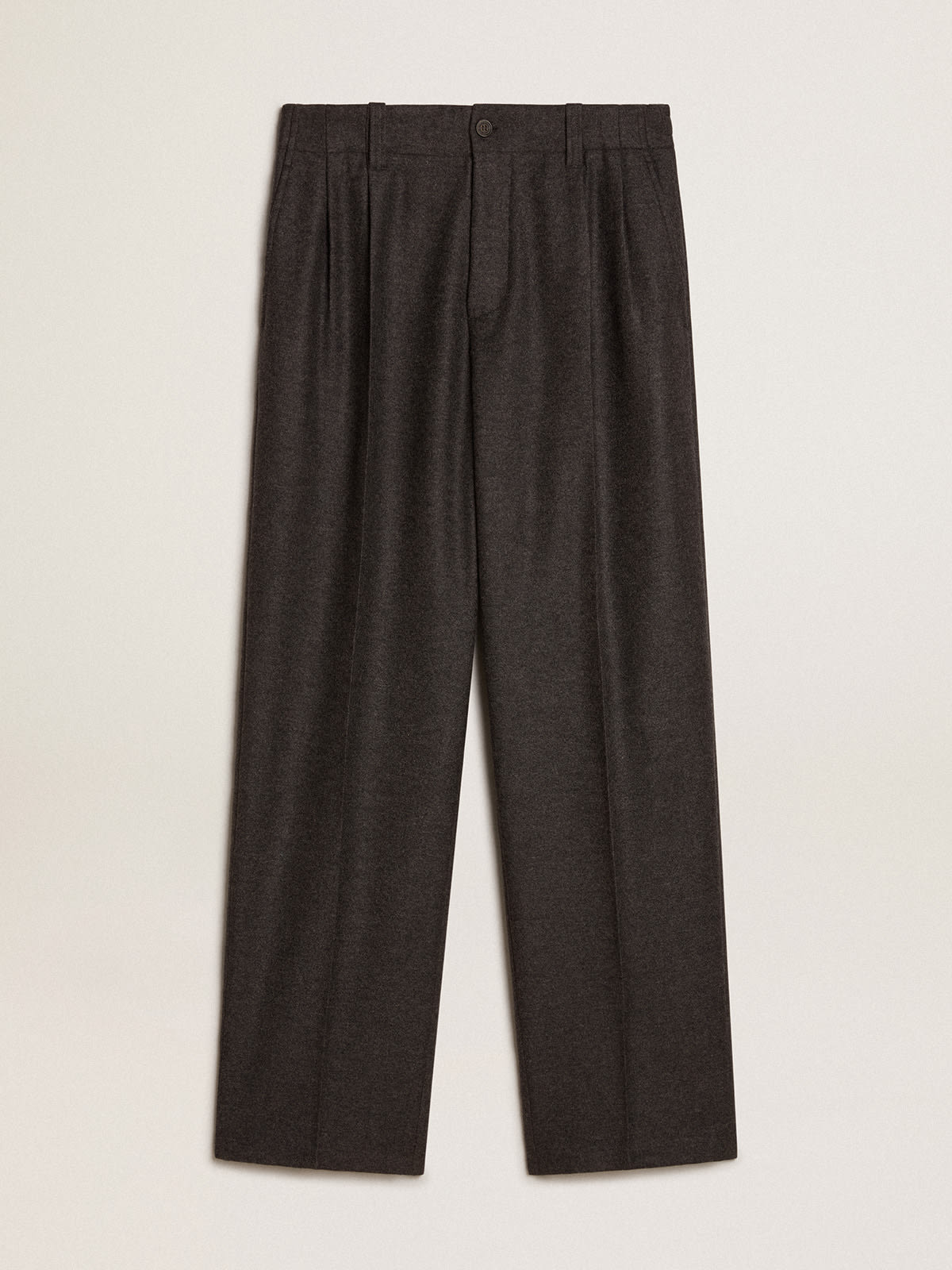 Black wool and viscose blend pants