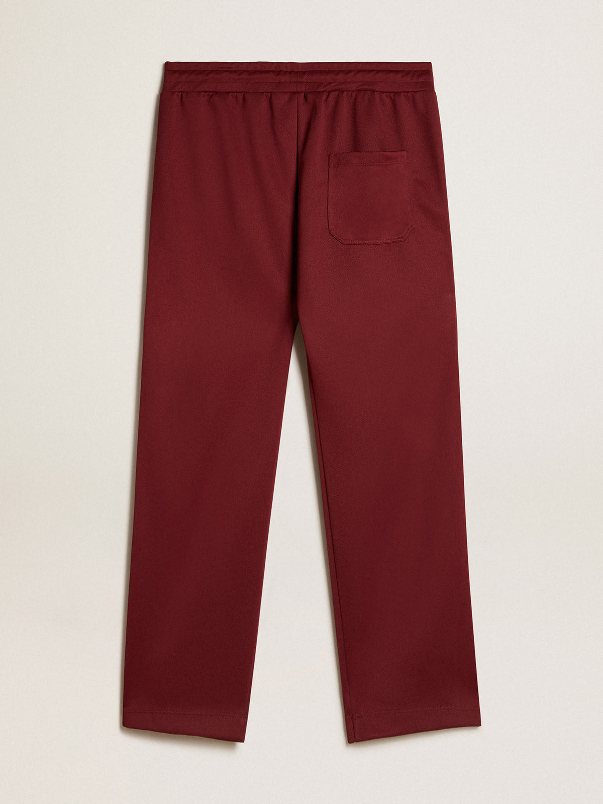 Golden Goose - Men’s burgundy joggers with stars on the sides in 