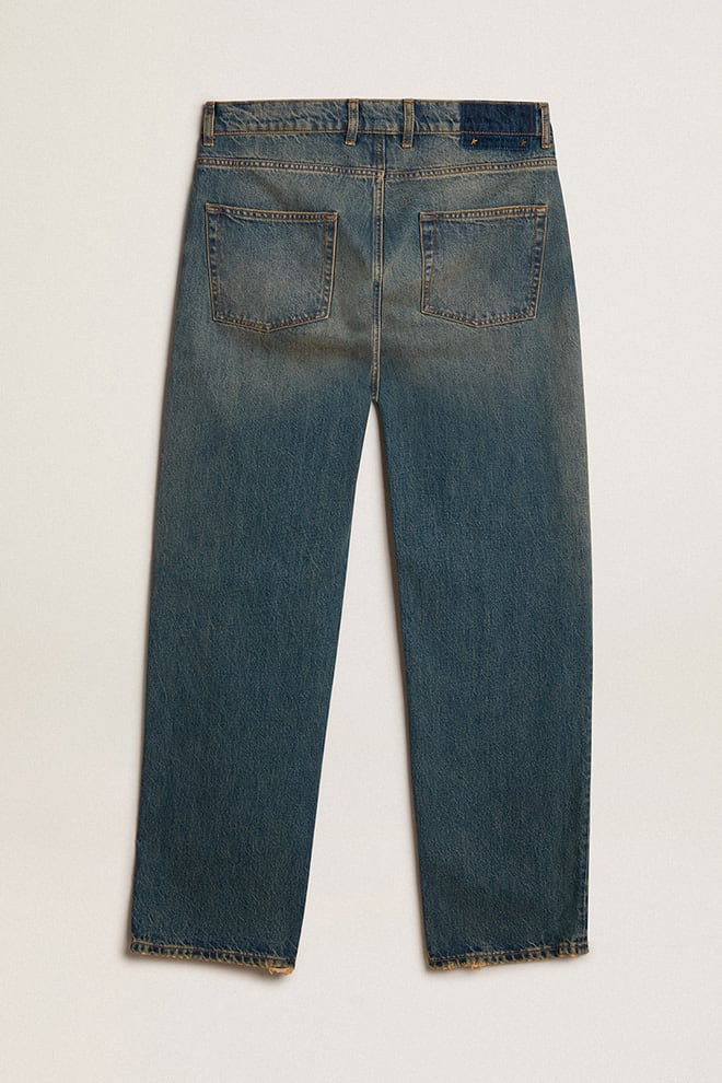 Golden Goose - Blaue Jeans mit Lived-in-Finish in 