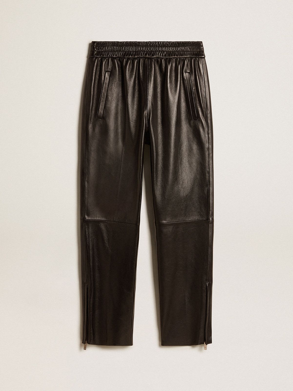 Stand Out Black Leather Joggers