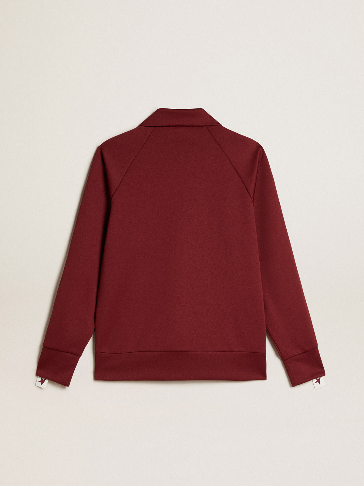 Golden Goose - Women’s burgundy zipped sweatshirt with white strip and contrasting stars in 