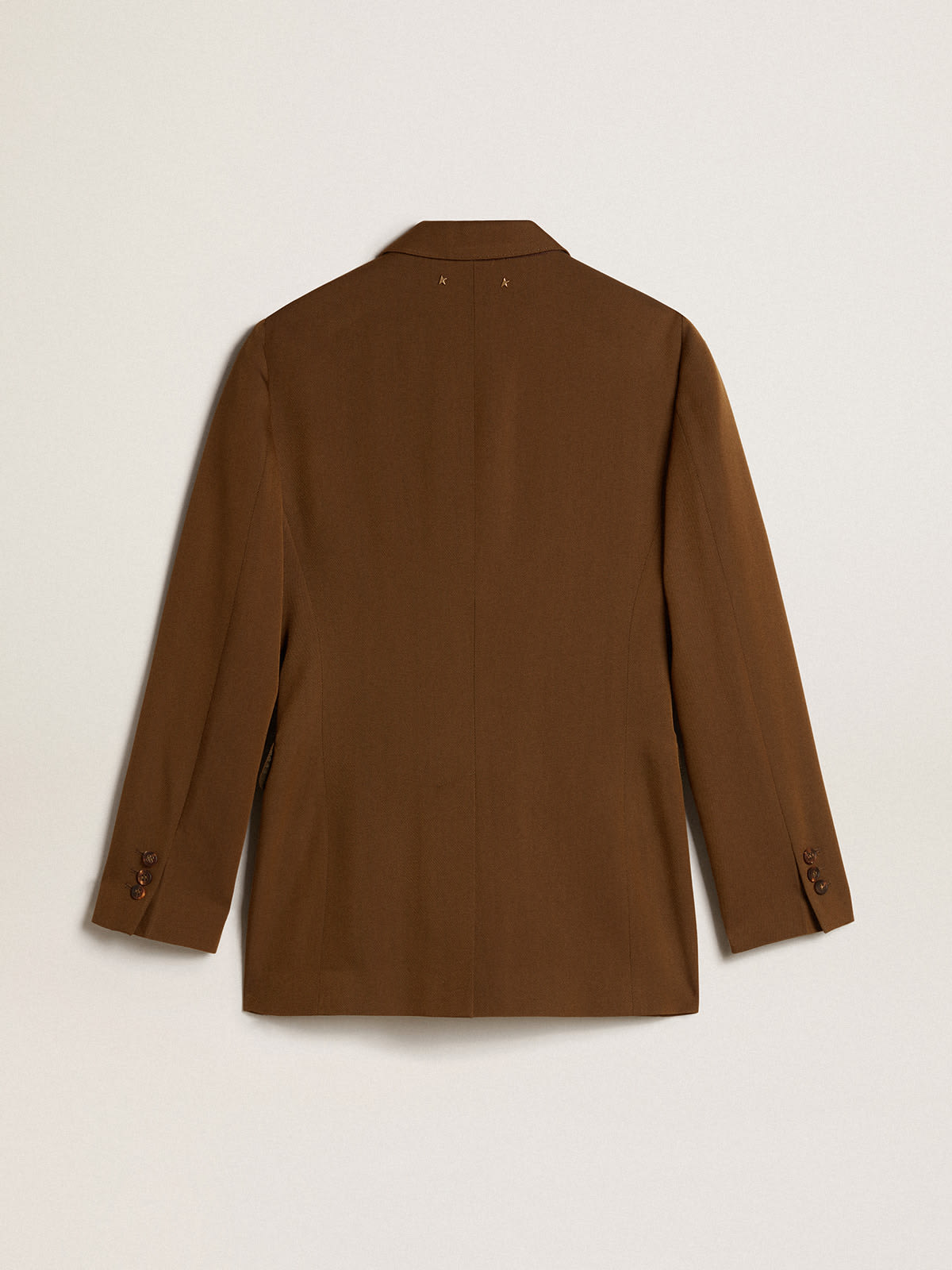 Golden Goose - Single-breasted jacket in beech-colored wool with horn buttons in 