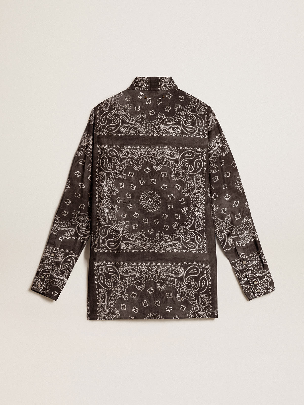 Golden Goose - Pajama shirt in anthracite gray with paisley print in 