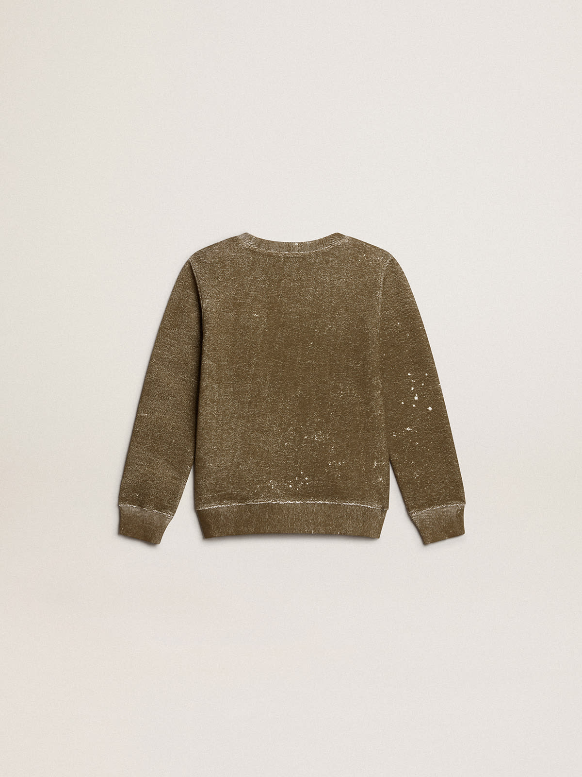 Golden Goose - Boys’ vintage-effect beech-colored cotton sweatshirt in 