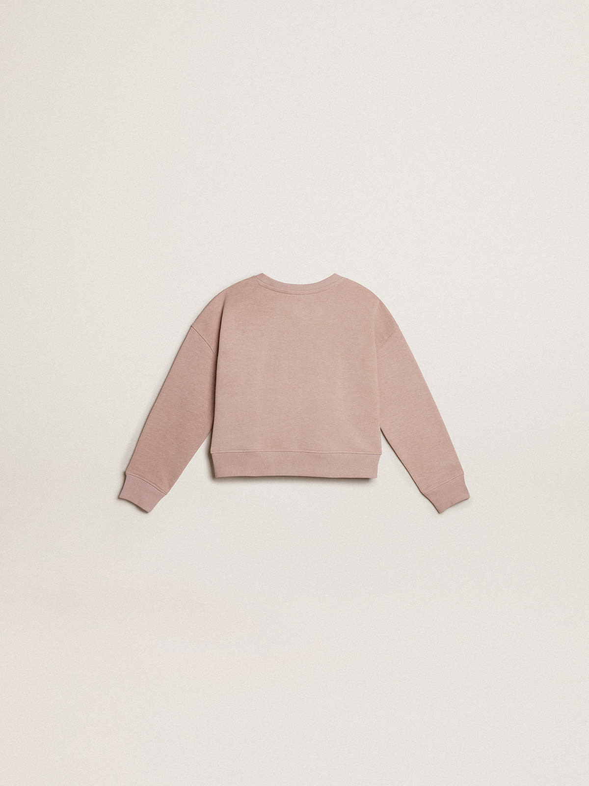 Golden Goose - Cropped sweatshirt in pink cotton with toile de jouy print  in 