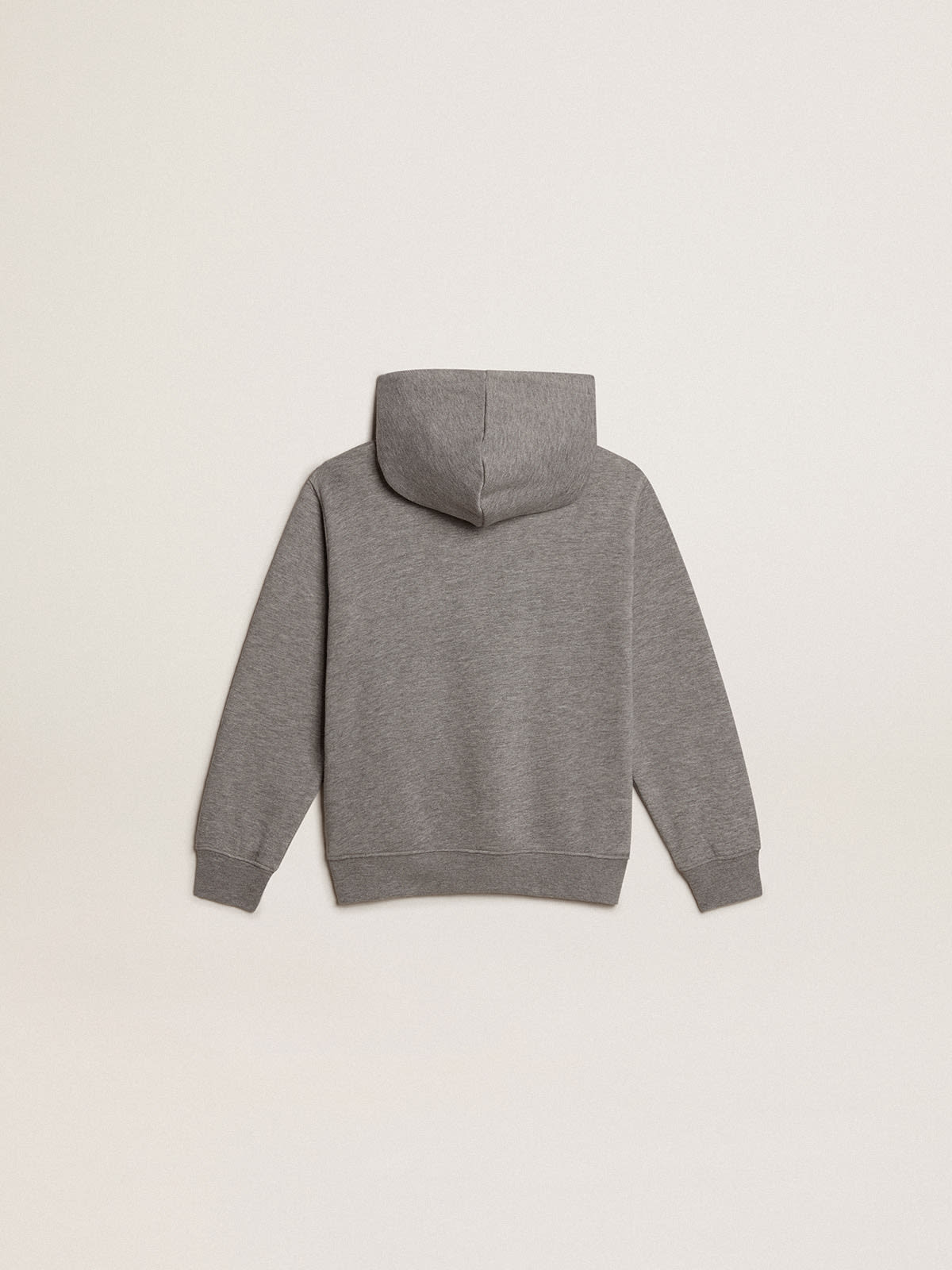 Boys' gray cotton hooded sweatshirt | Golden Goose