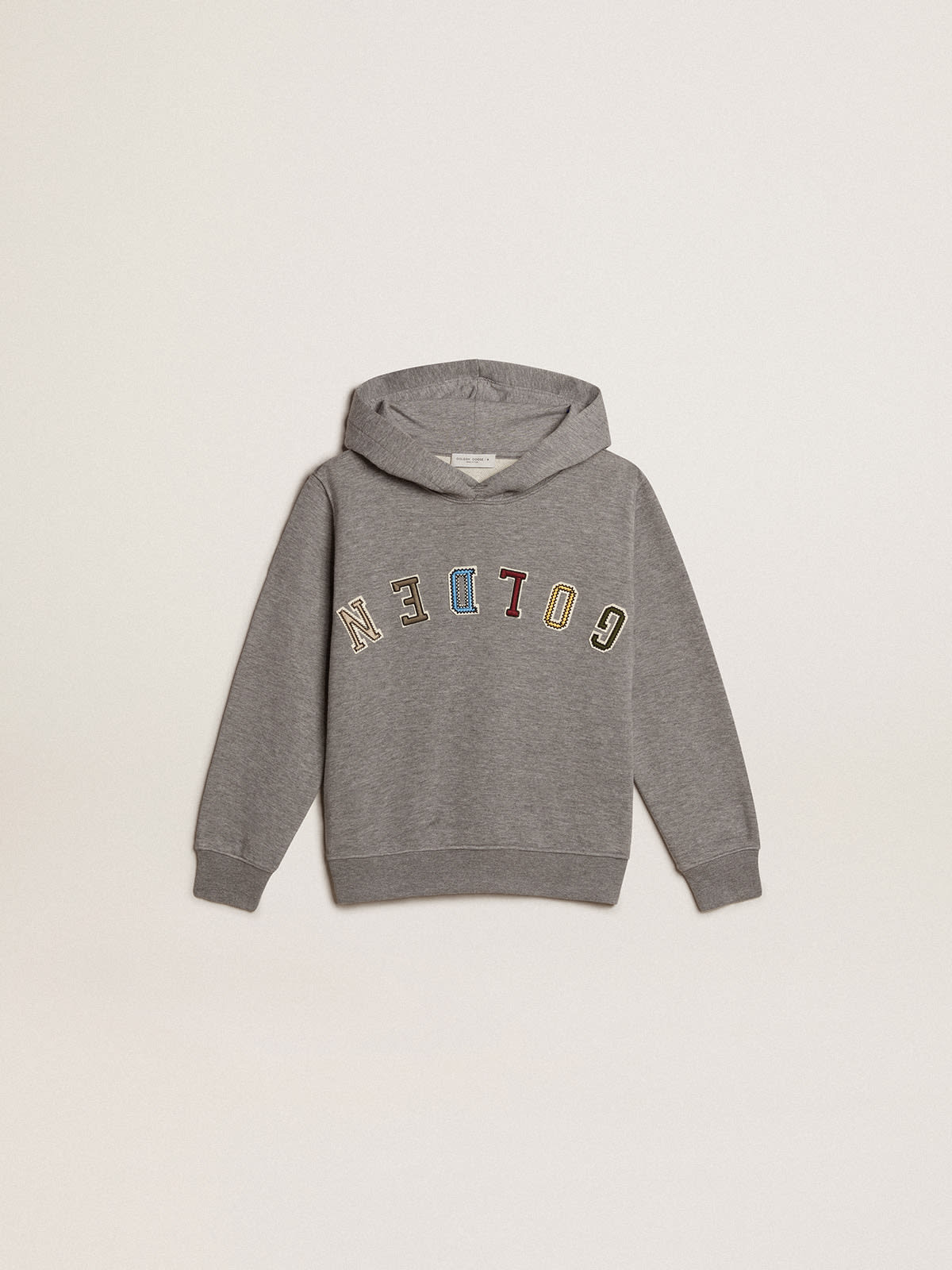 Golden Goose - Boys’ gray cotton hooded sweatshirt in 