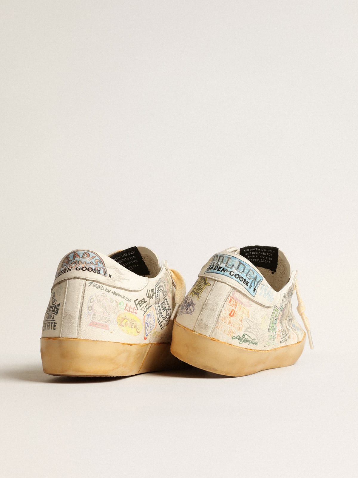 Golden Goose - Super-Star in white nappa with all-over multicolor graffiti in 