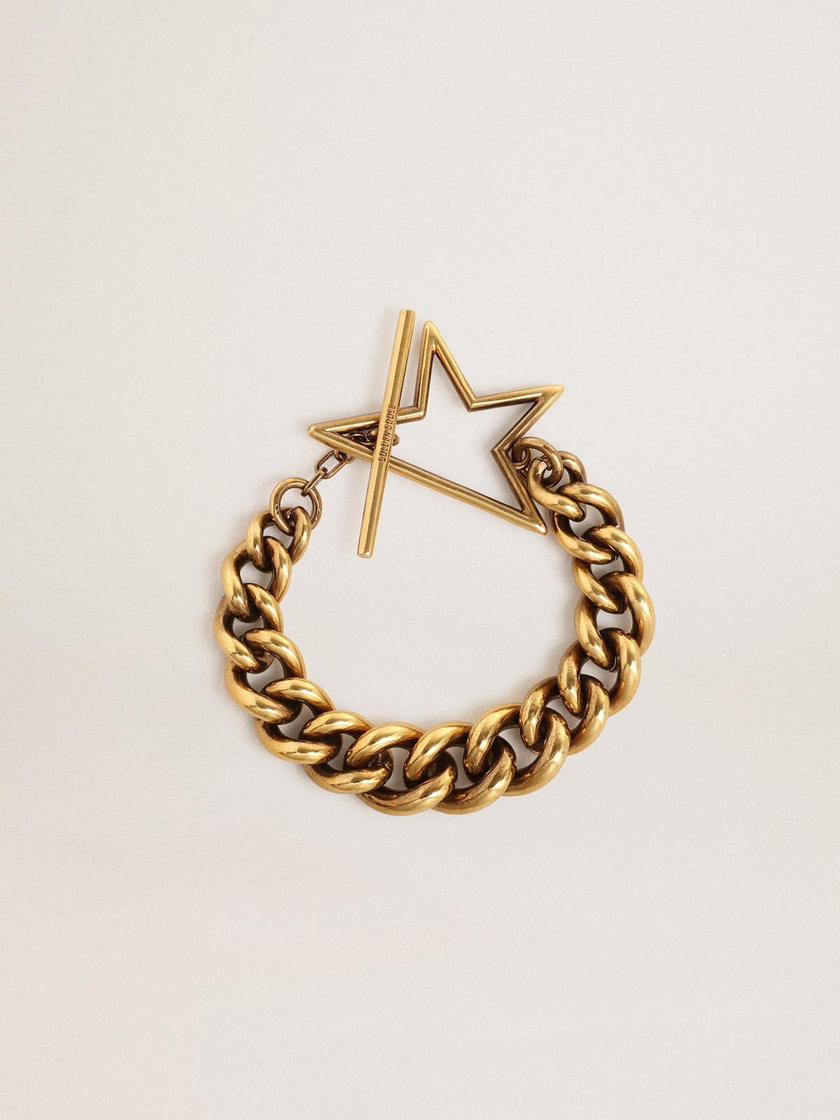 Golden Goose - Bracelet in antique gold decreasing chain with star-shaped clasp in 