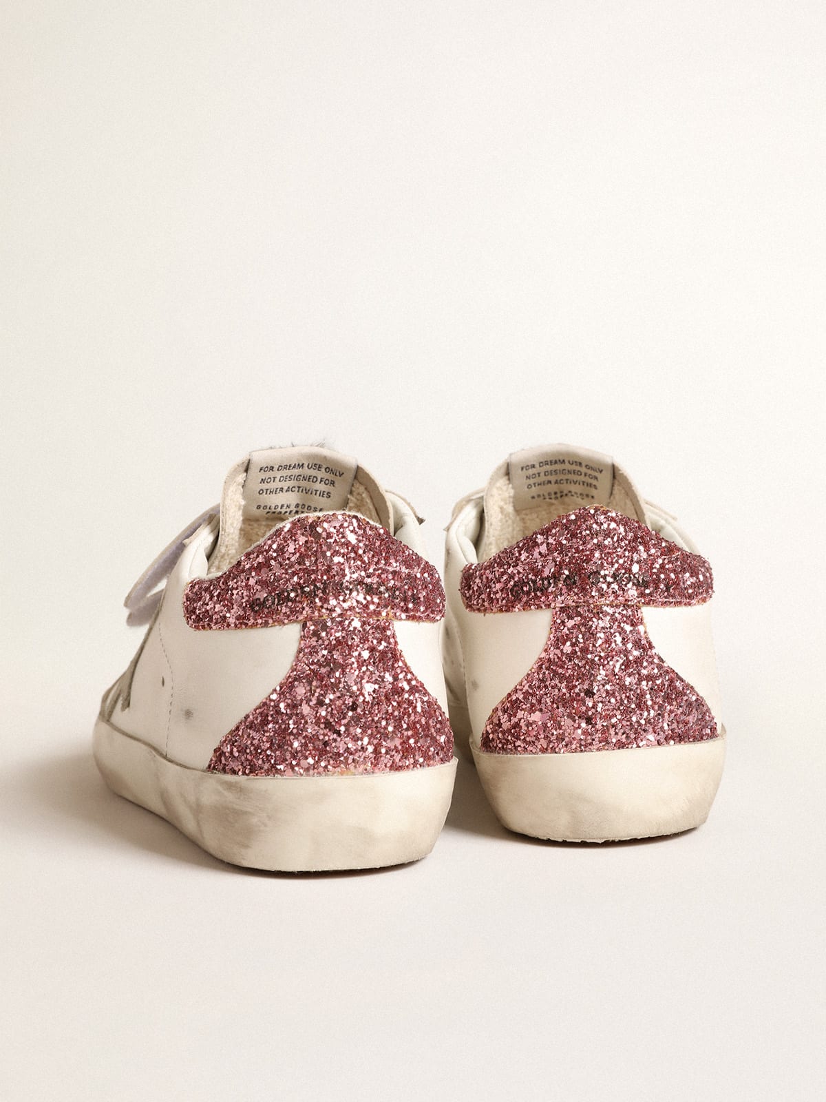 Golden Goose - Old School with ice-gray suede star and glitter heel tab in 