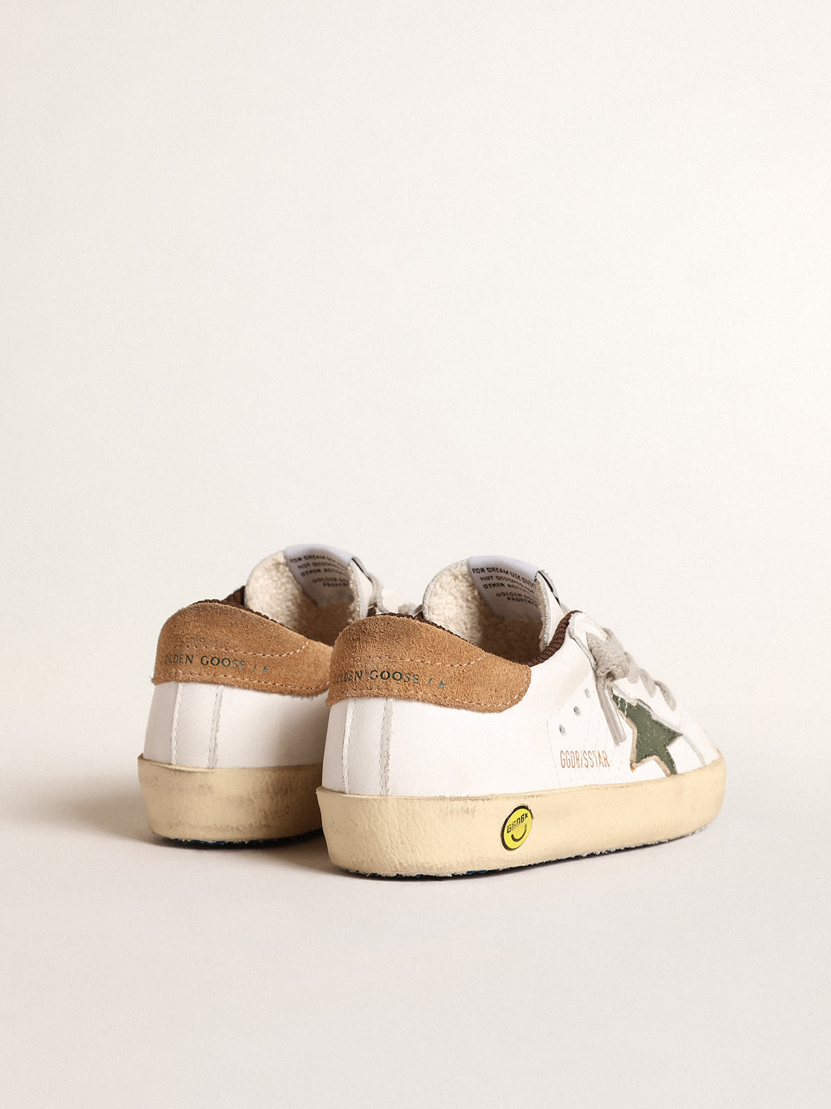 Golden Goose - Super-Star Young with green nappa star and brown suede heel tab in 